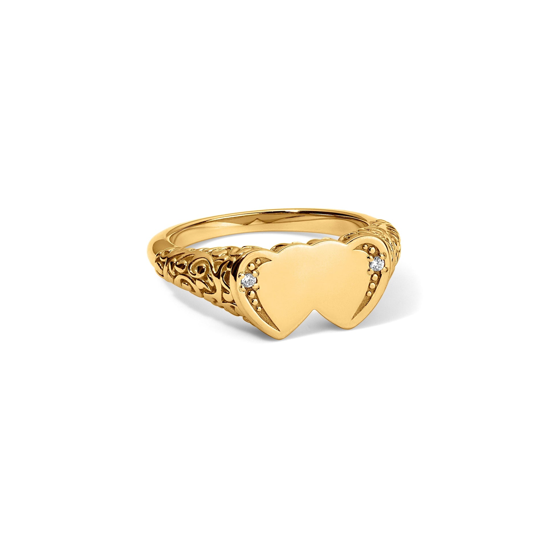 Victorian Varsity Ring - Gold Vermeil