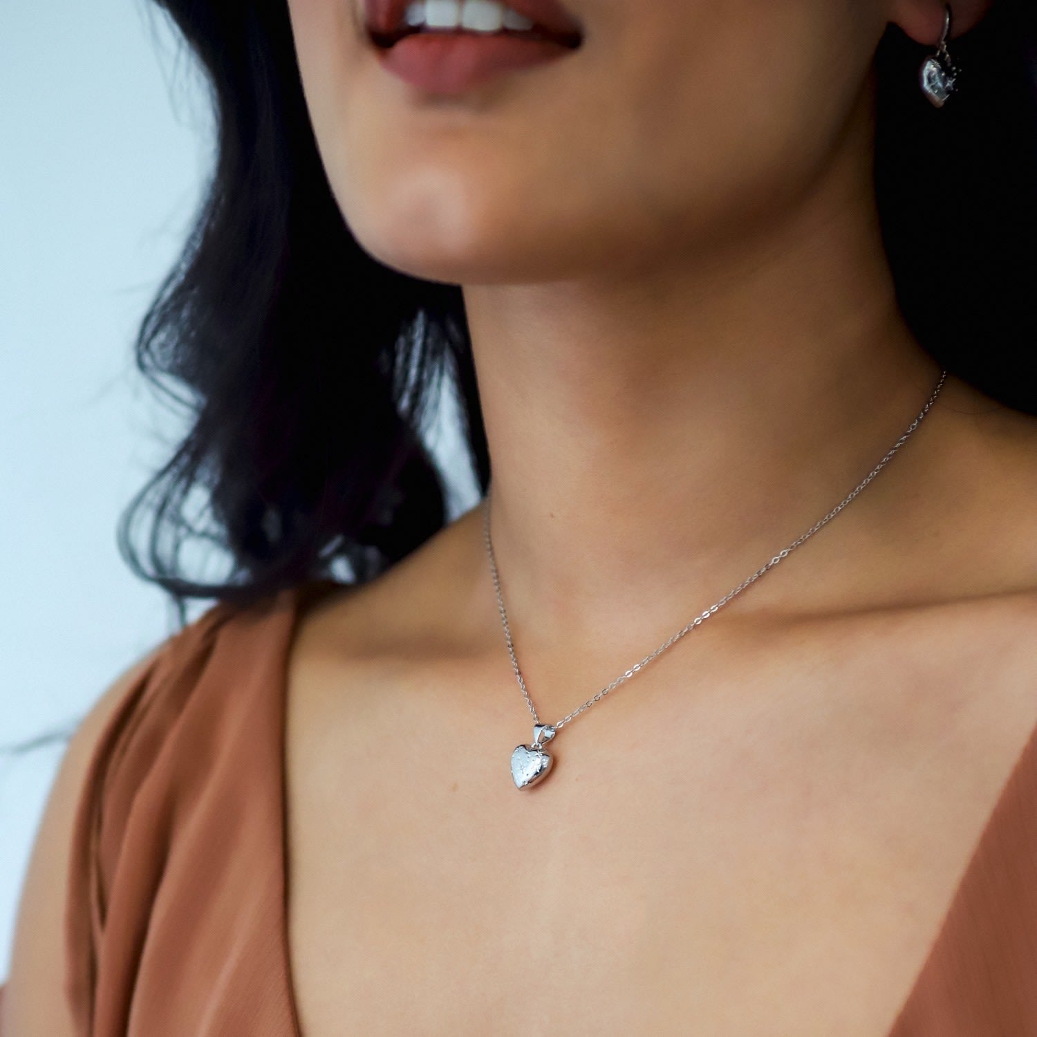 Vida Bubble Heart Necklace - Sterling Silver