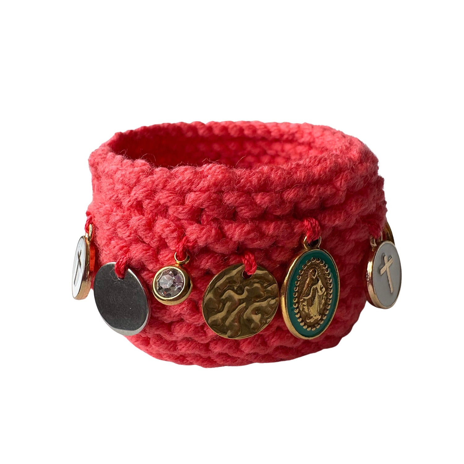 Vieira Narrow Bracelet | Hand Knitted | Orange