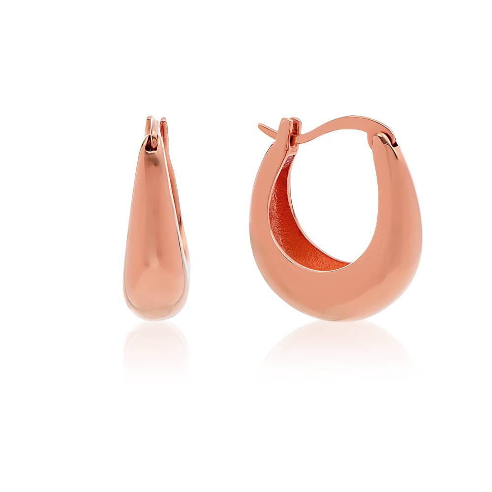 Vienna Waterdrop Huggies in 18K Rose Gold Plating