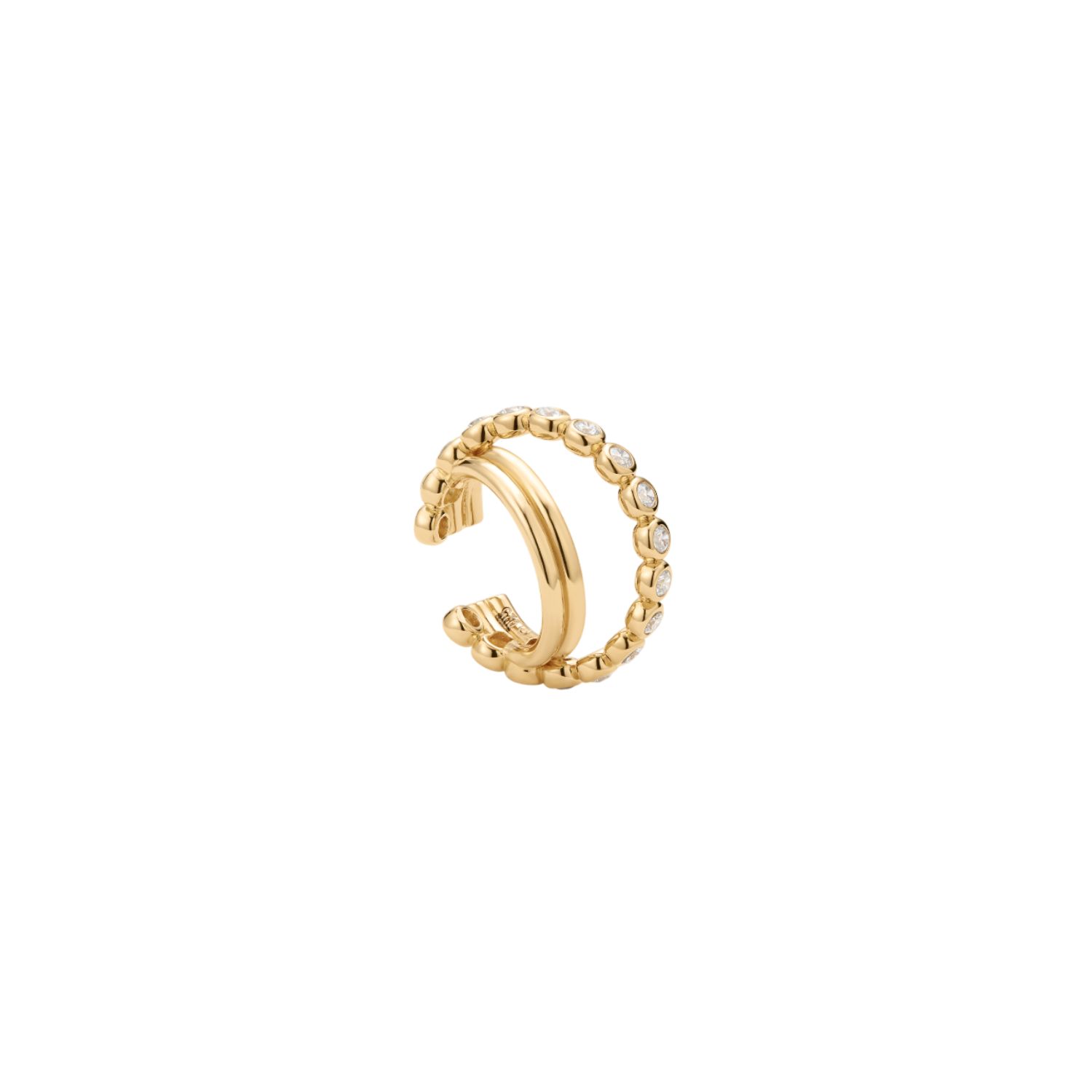 Vina Crystal Bezel Ear Cuff In Gold