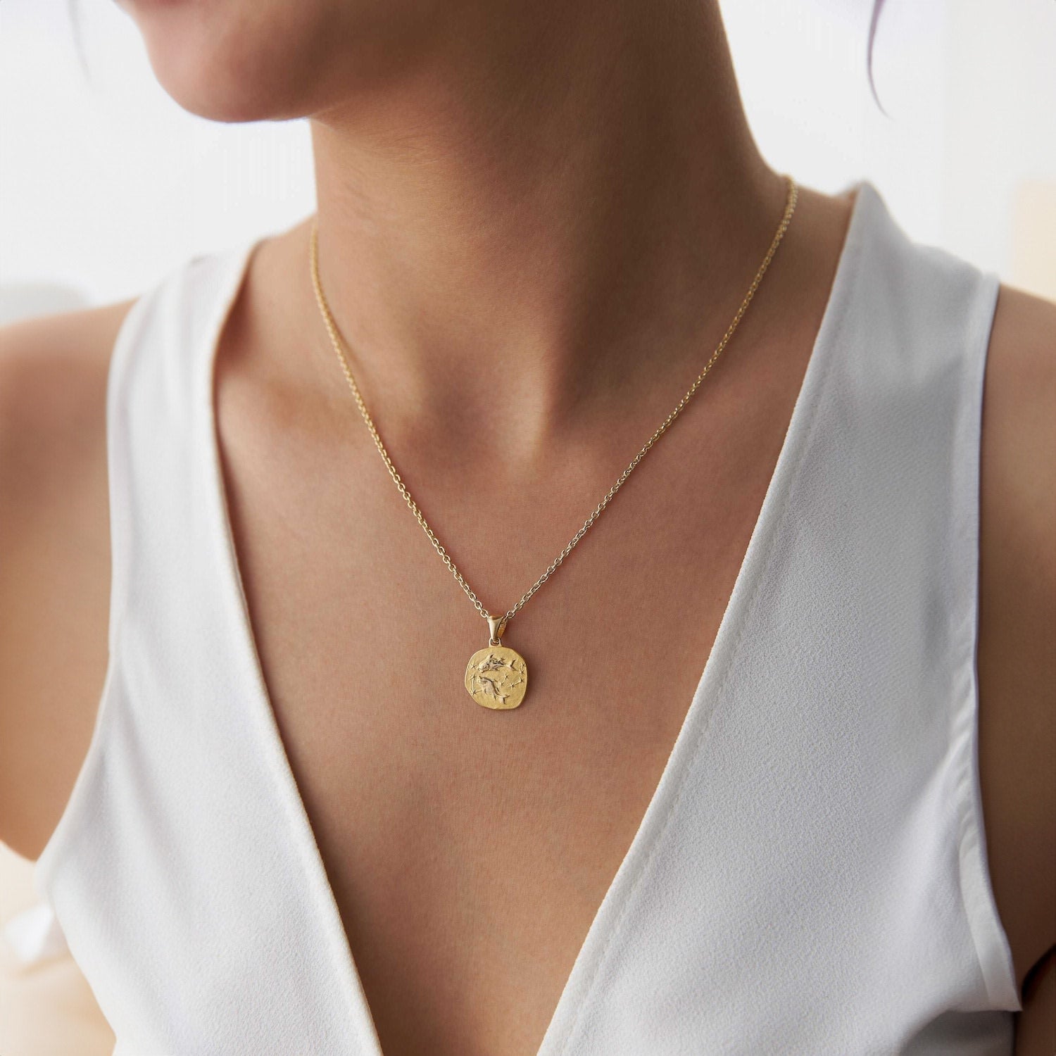 Vintage Coin Pisces Pendant