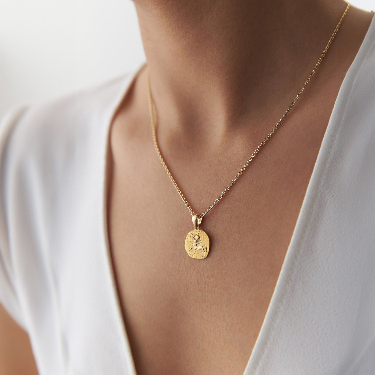 Vintage Coin Sagittarius Pendant