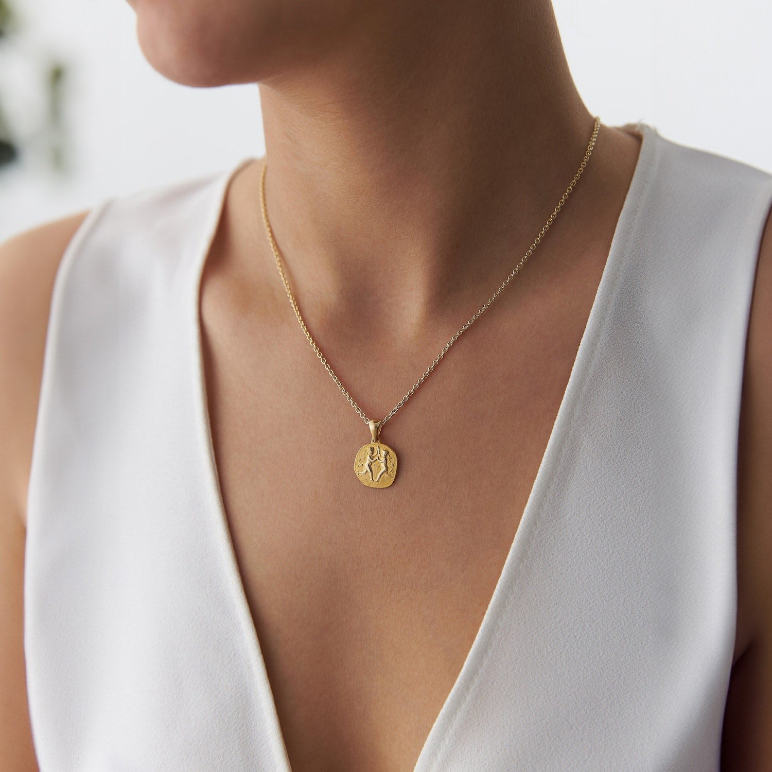 Vintage Gemini Coin Pendant