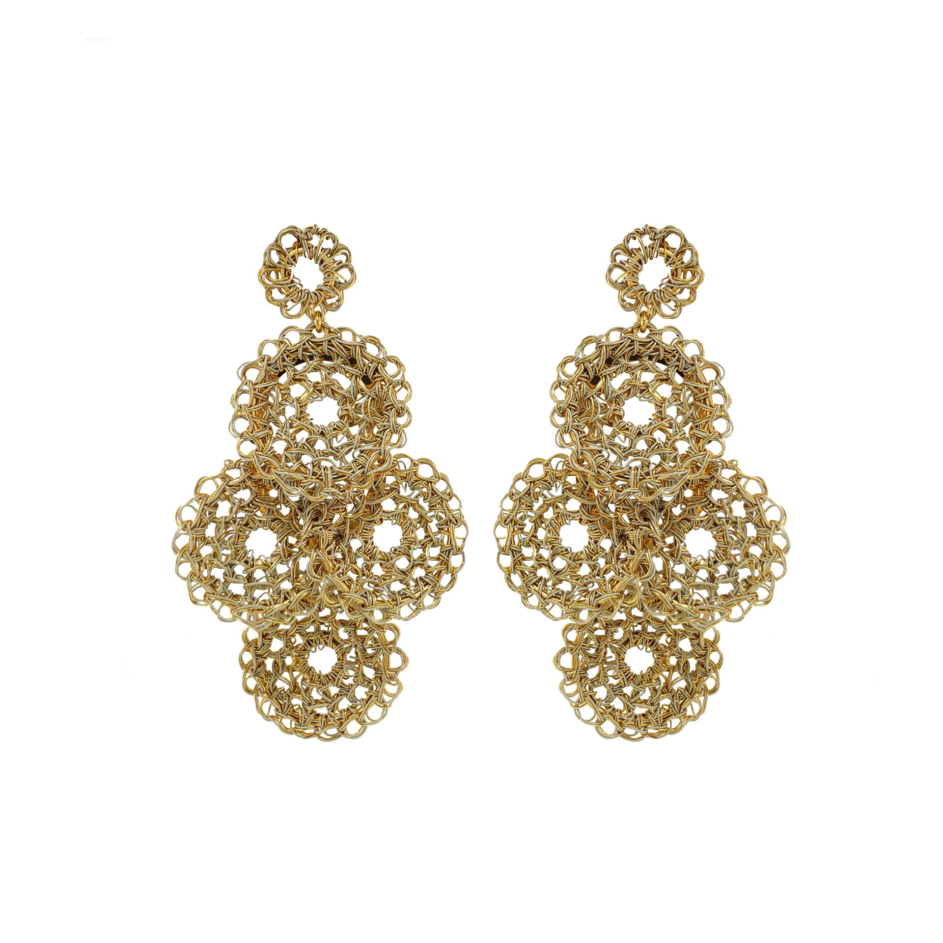 Vintage Gold Juliette Handmade Crochet Earrings