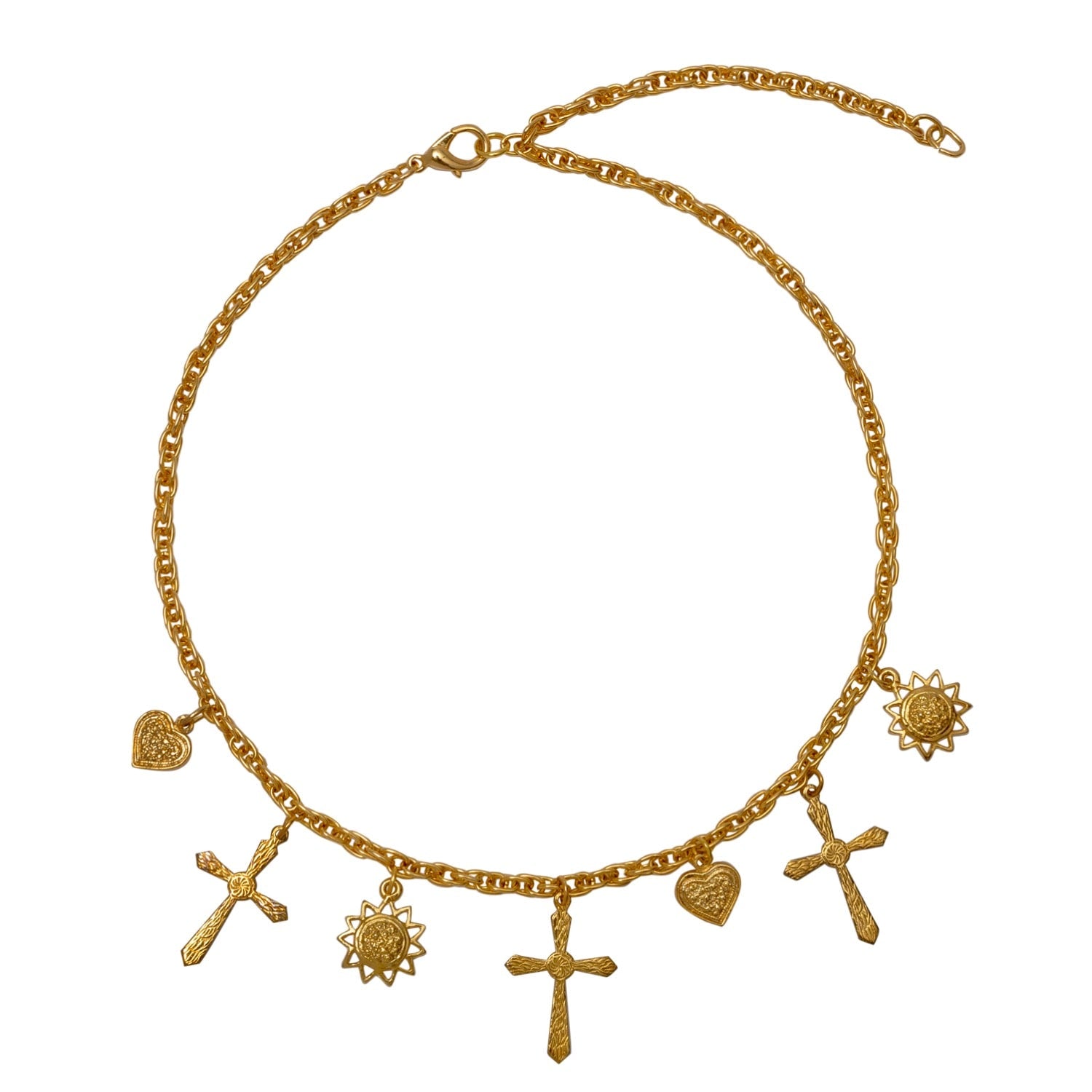 Vintage Gold Plated Believe Cross Necklace