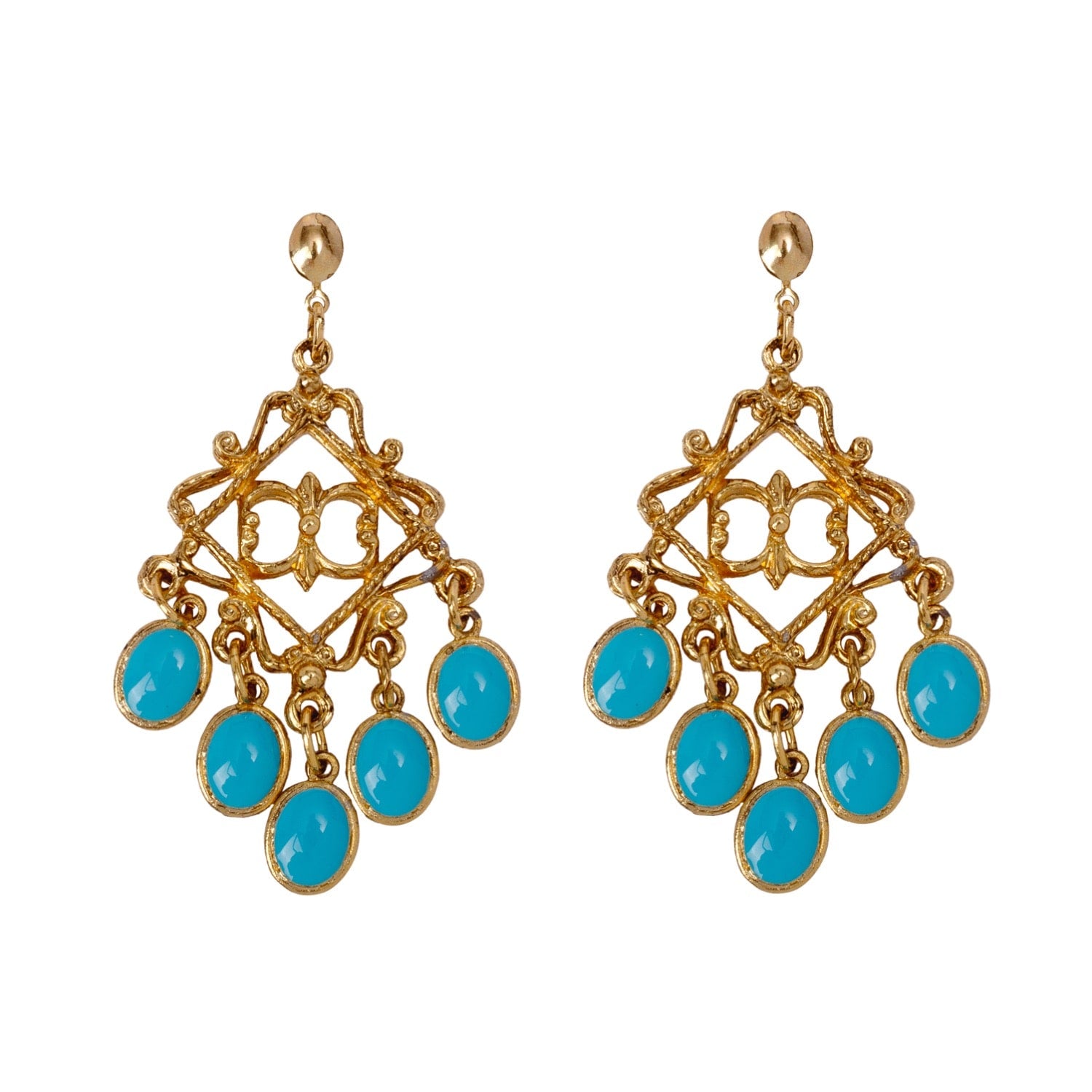 Vintage Gold Plated Festival Earrings
