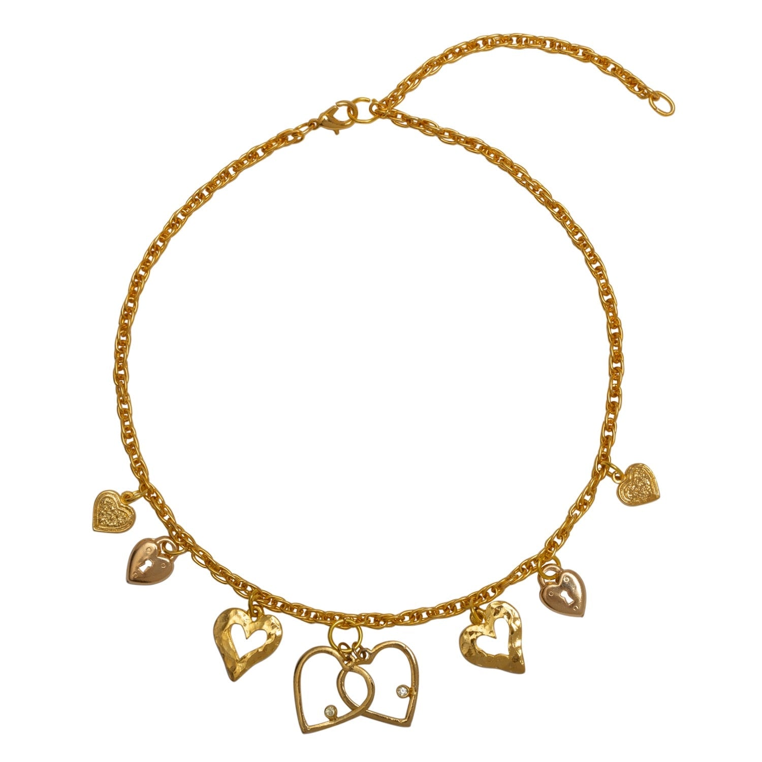 Vintage Gold Plated Love Story Necklace