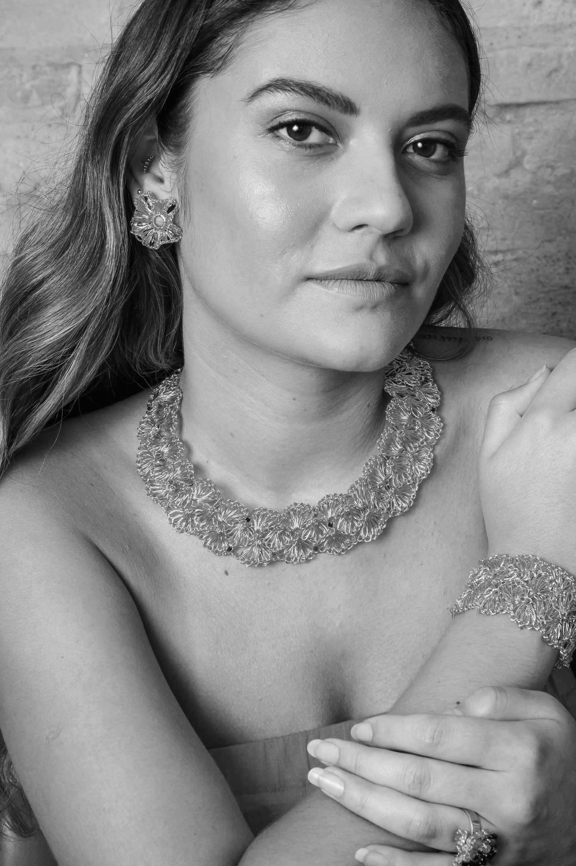 Vintage Gold Shells Handmade Crochet Necklace