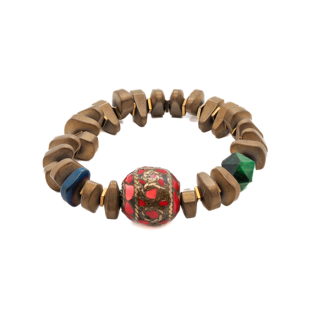 Vintage Nepal Bracelet - Red