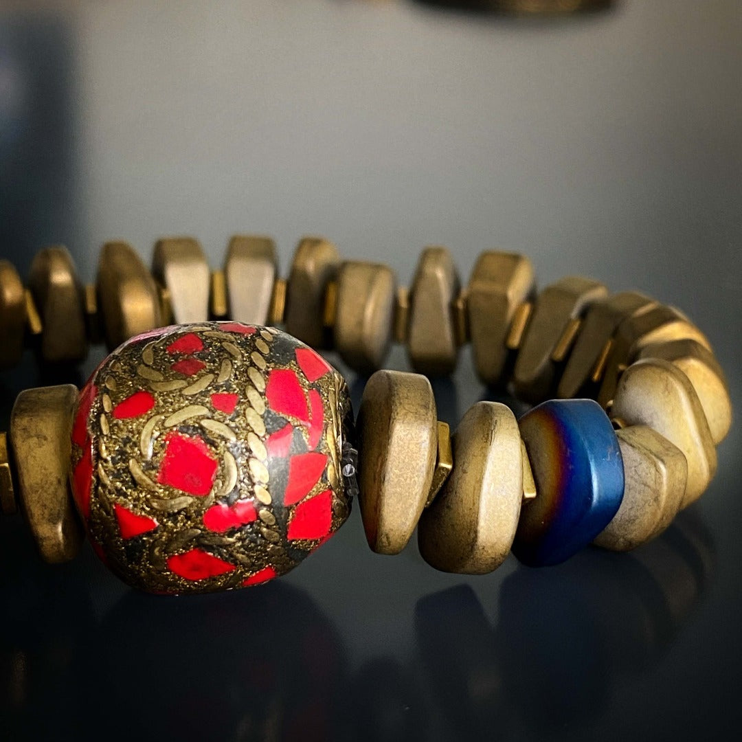 Vintage Nepal Bracelet - Red