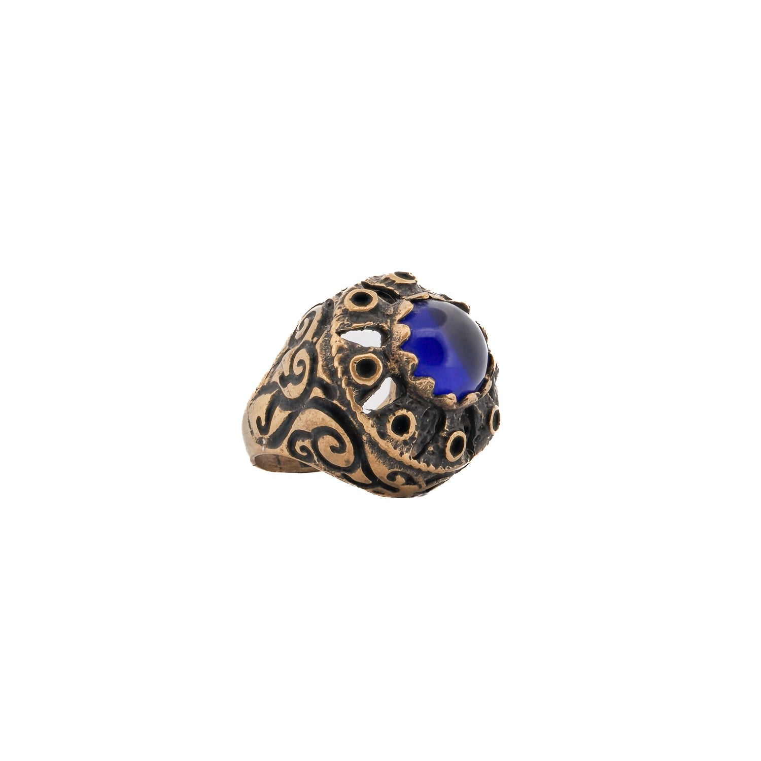 Vintage Style Gemstone Handmade Ring - Gold