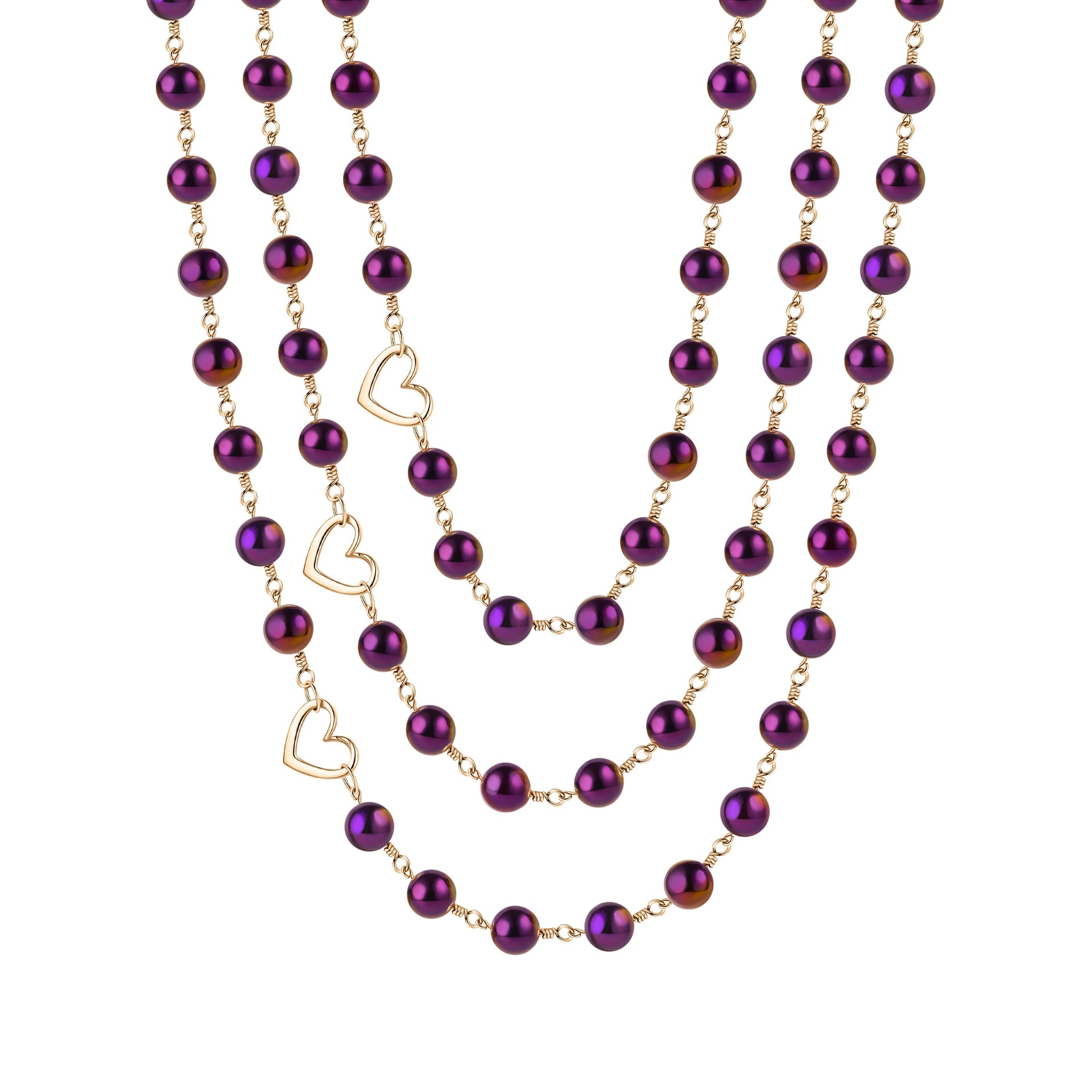 Violet Hematite Layered Socialite Necklace