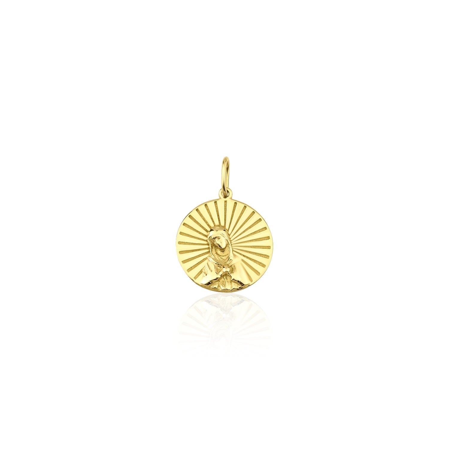 Virgin Mary Pendant, Solid Gold Pendant