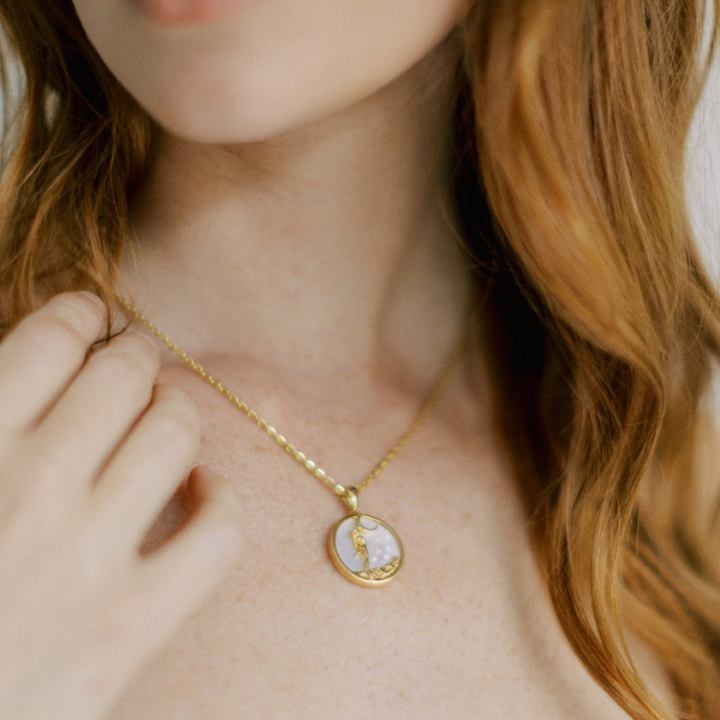 Virgo, Gold Zodiac Pendant