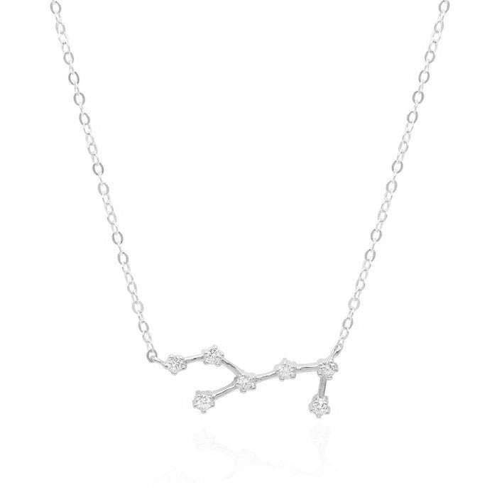 Virgo Zodiac Constellation Necklace In Silver
