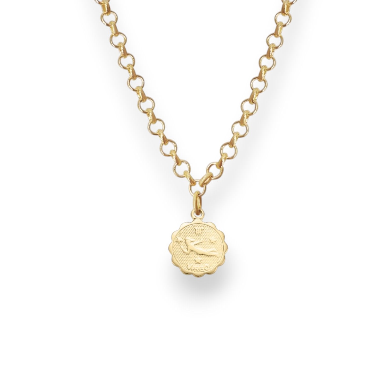 Virgo Zodiac Mini Medallion Chain Necklace