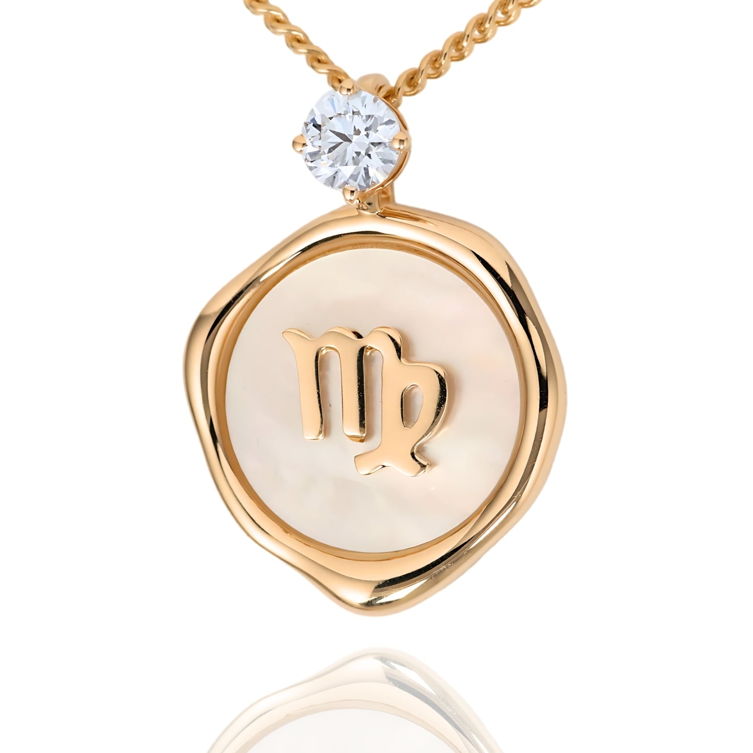 Virgo Zodiac Necklace - Lab Grown Diamond Necklace In Gold Vermeil