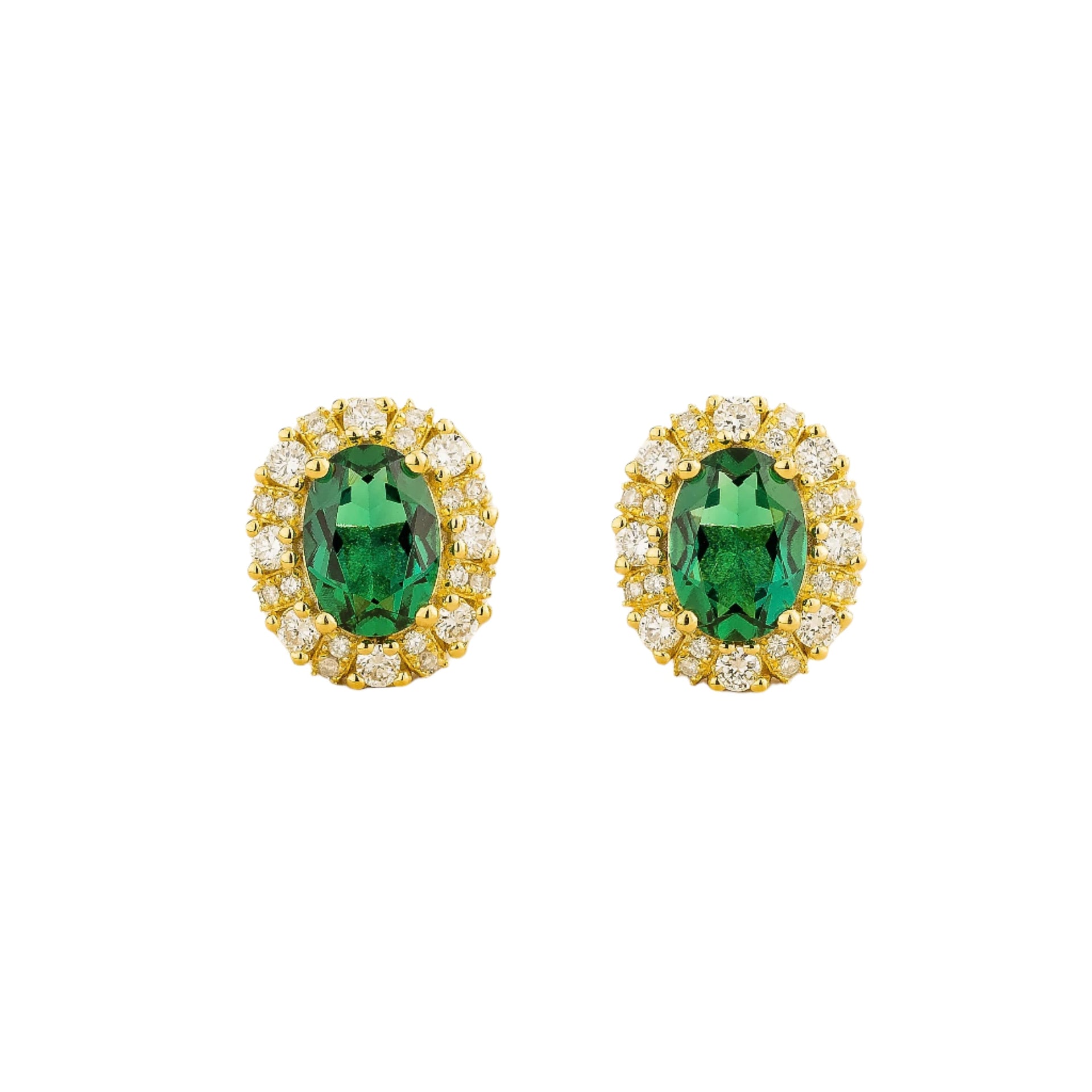 Viva Gold Earrings Emerald & Diamond