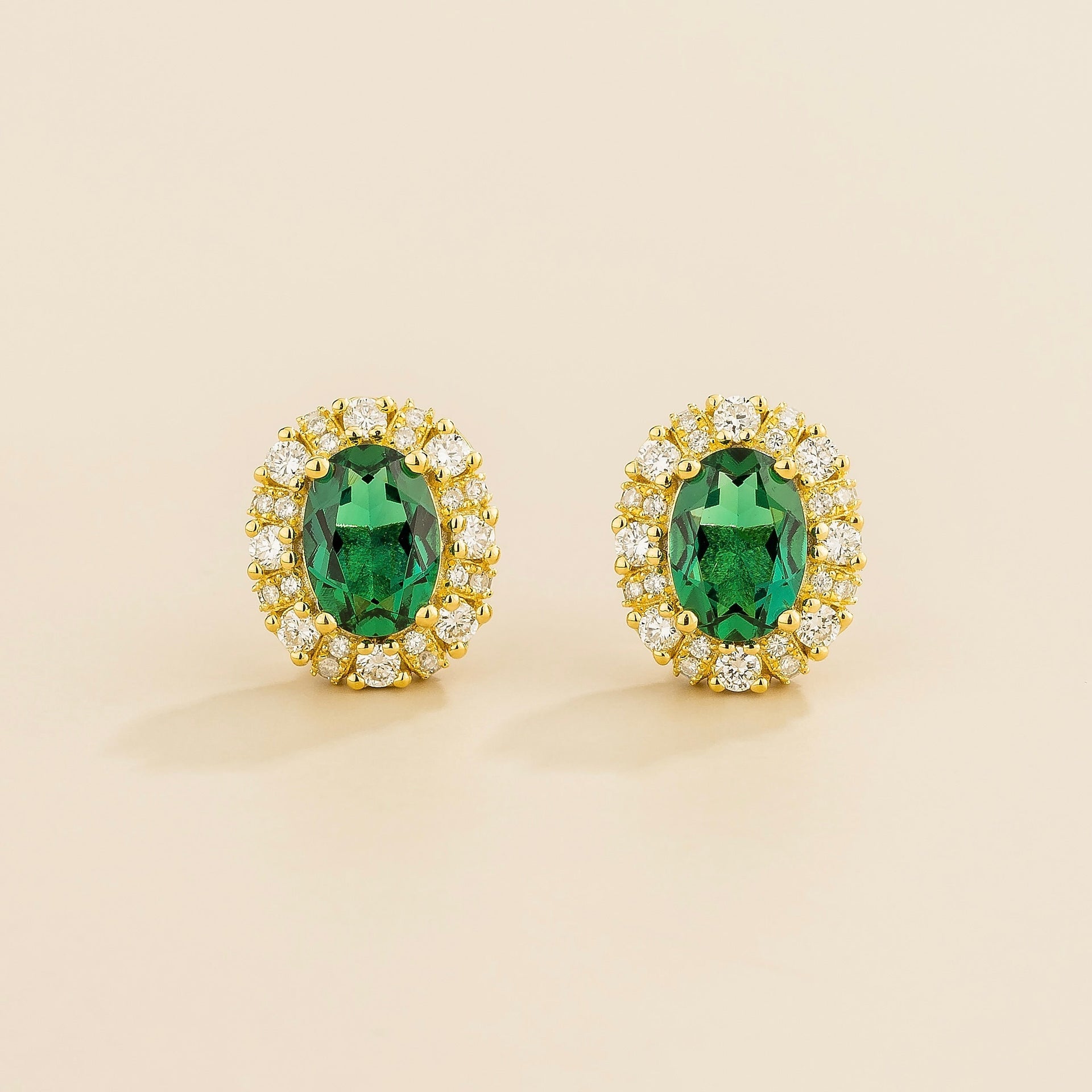Viva Gold Earrings Emerald & Diamond