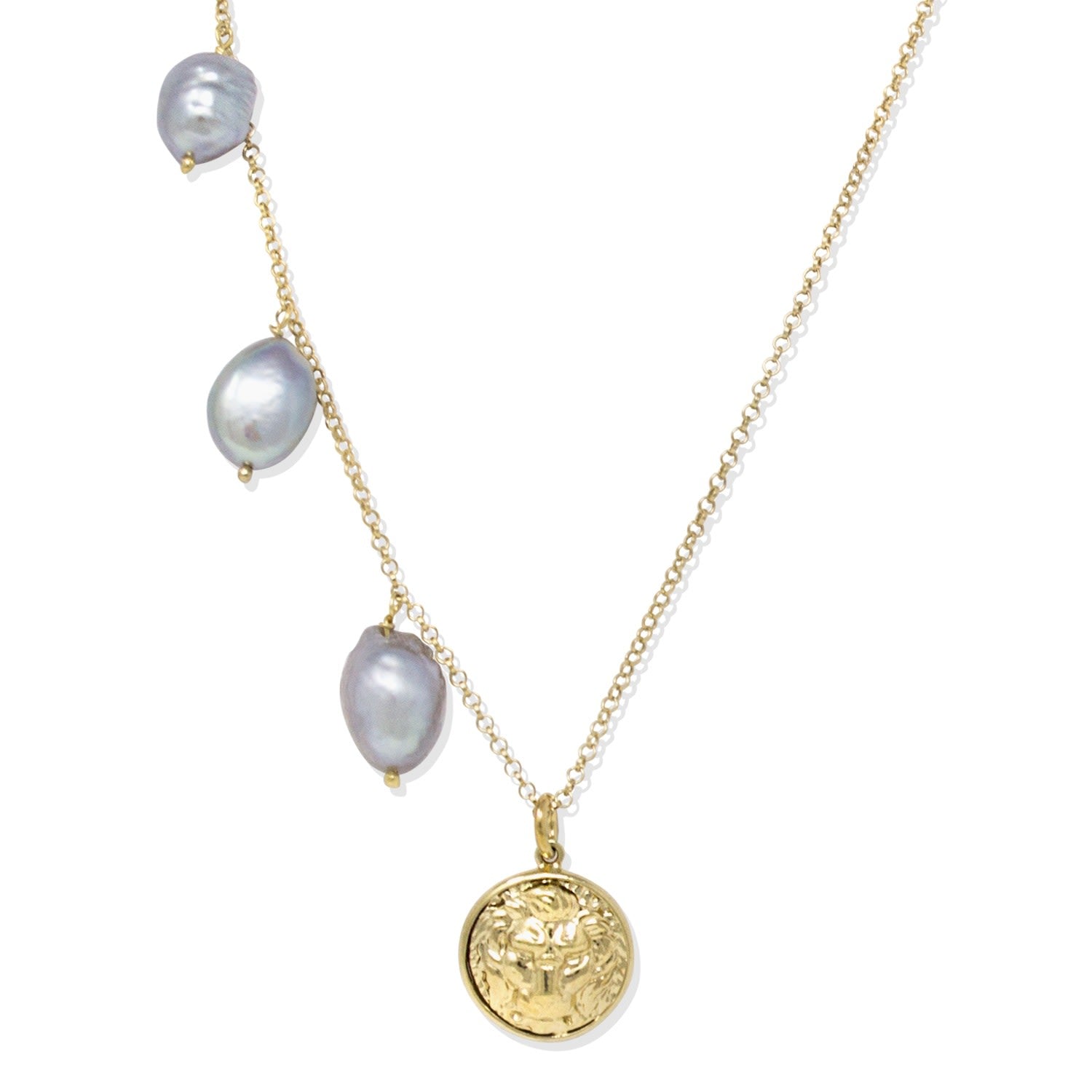 The Lion Gold-Plated Pearl Necklace