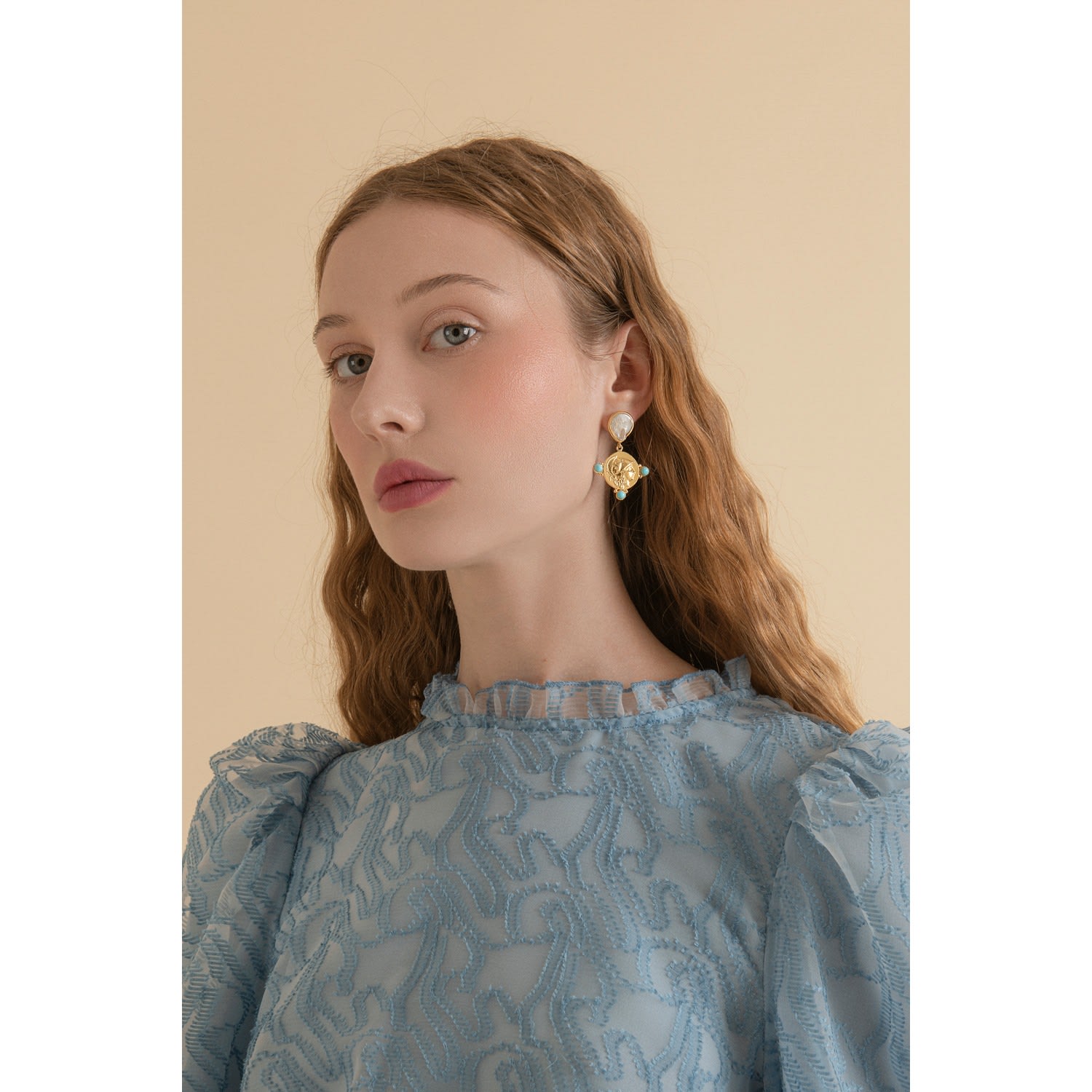 Athena Pearl & Turquoise Drop Earrings