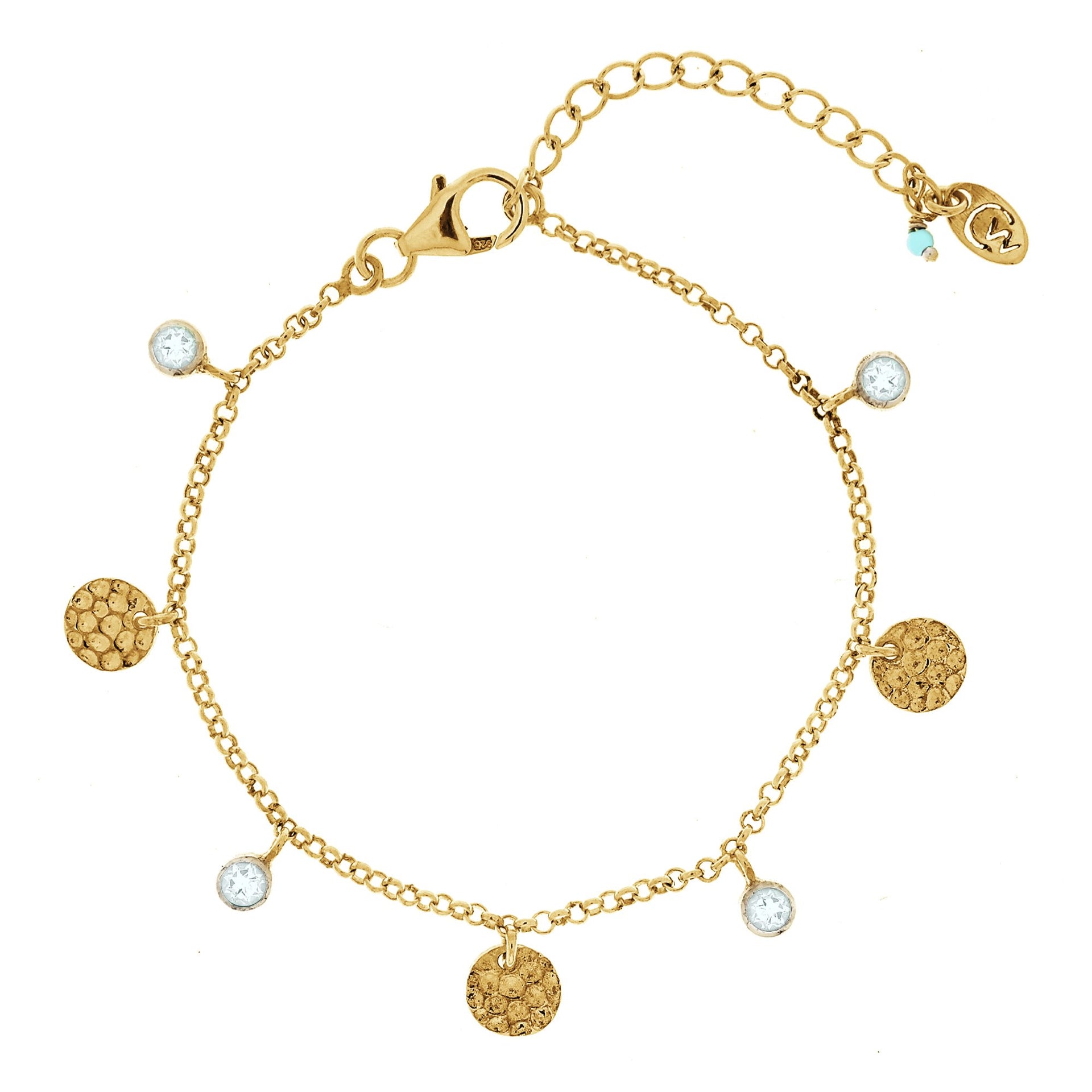 Lakshmi Gold Vermeil Bracelet - Blue Topaz