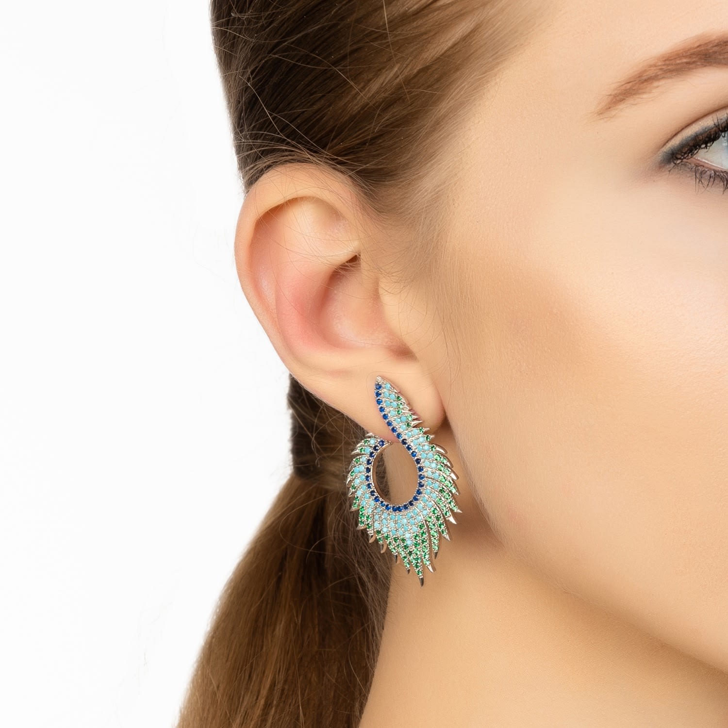 Flame Earrings Cold Ice Silver