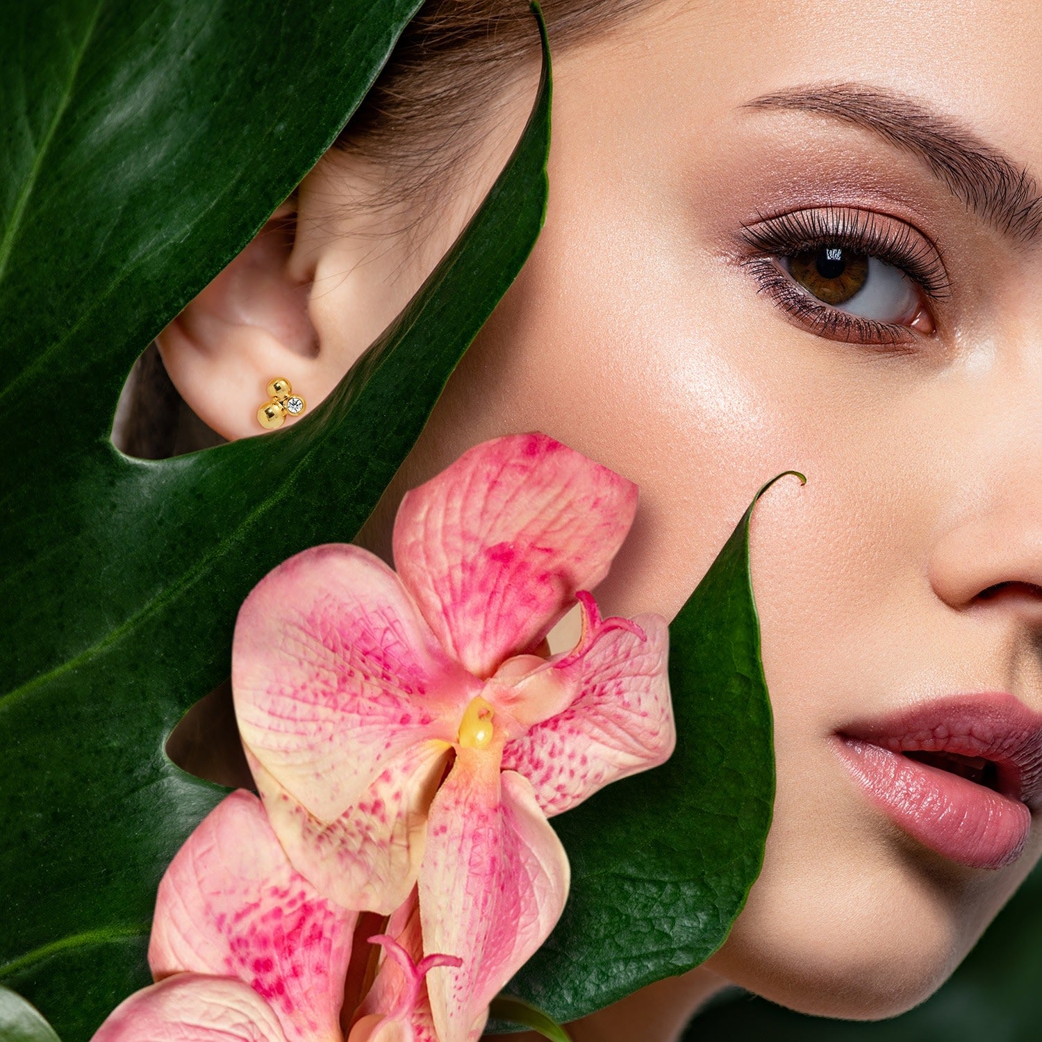 Bubble Cluster Stud Earrings - Gold