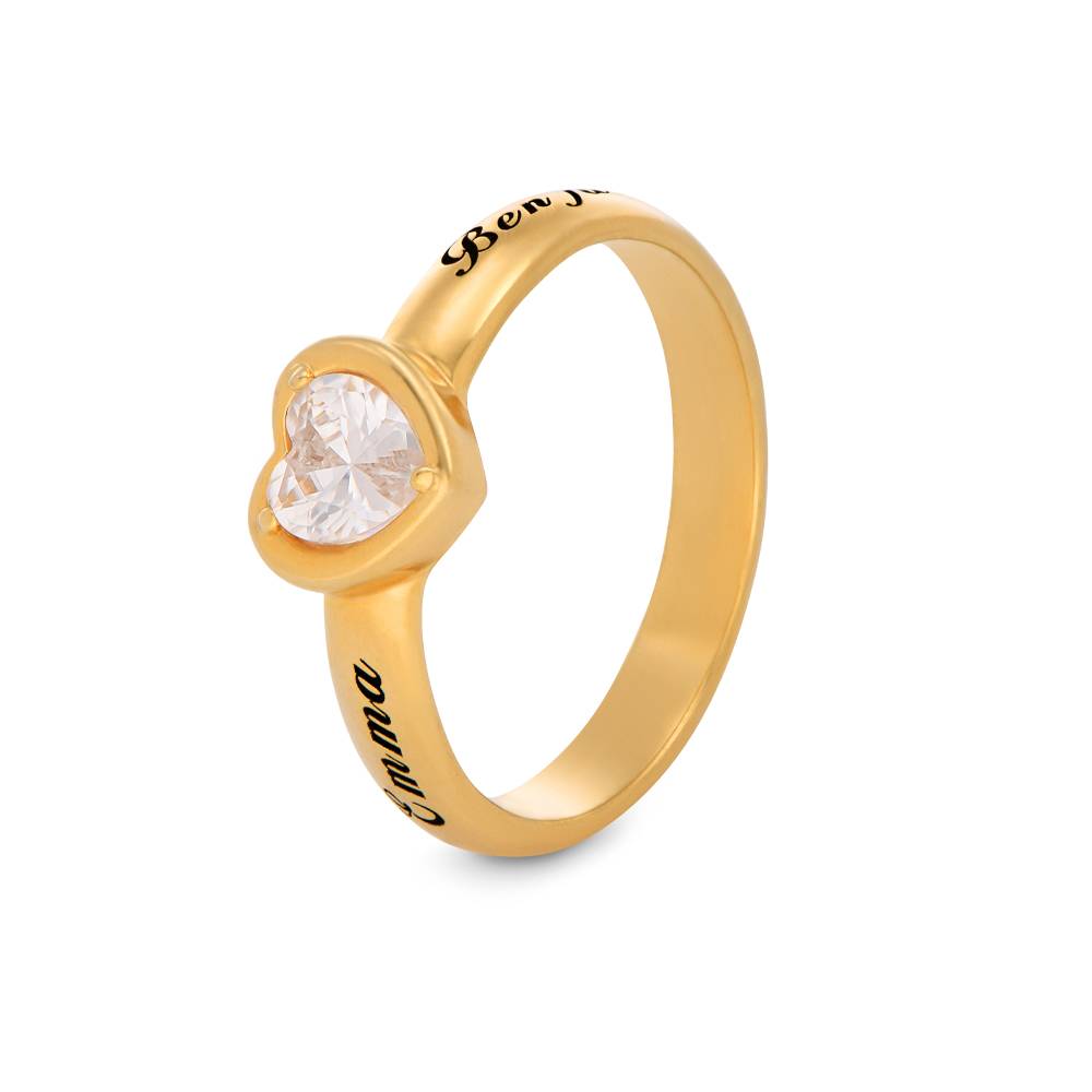 Vow Promise Ring with CZ Heart stone in 18K Gold Vermeil