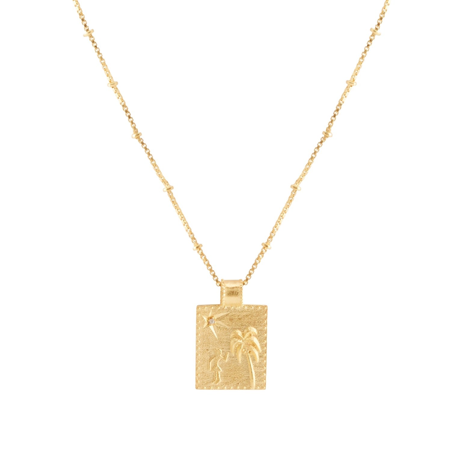 Voyager Palm Necklace - Gold Vermeil & Clear Quartz