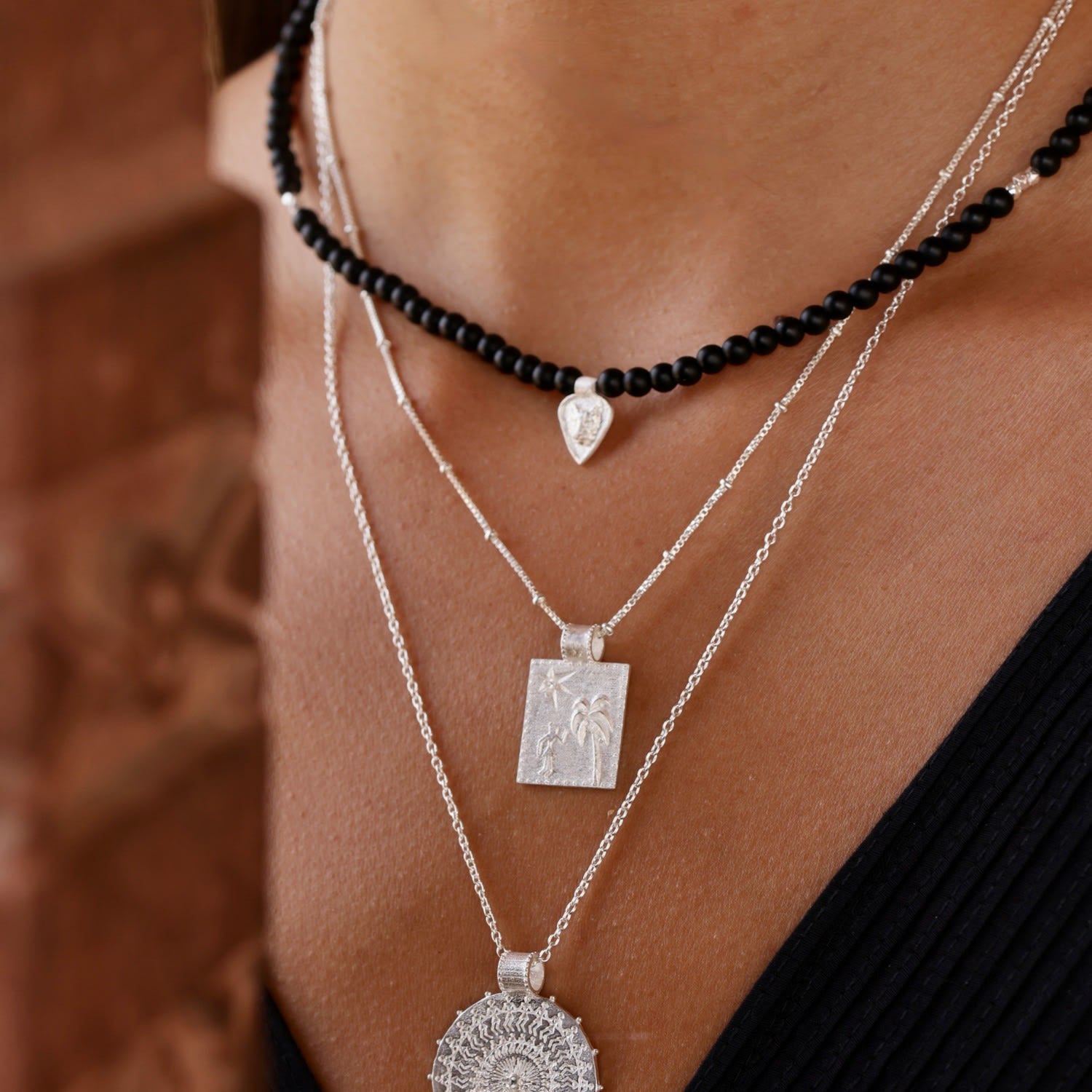 Voyager Palm Necklace - Sterling Silver