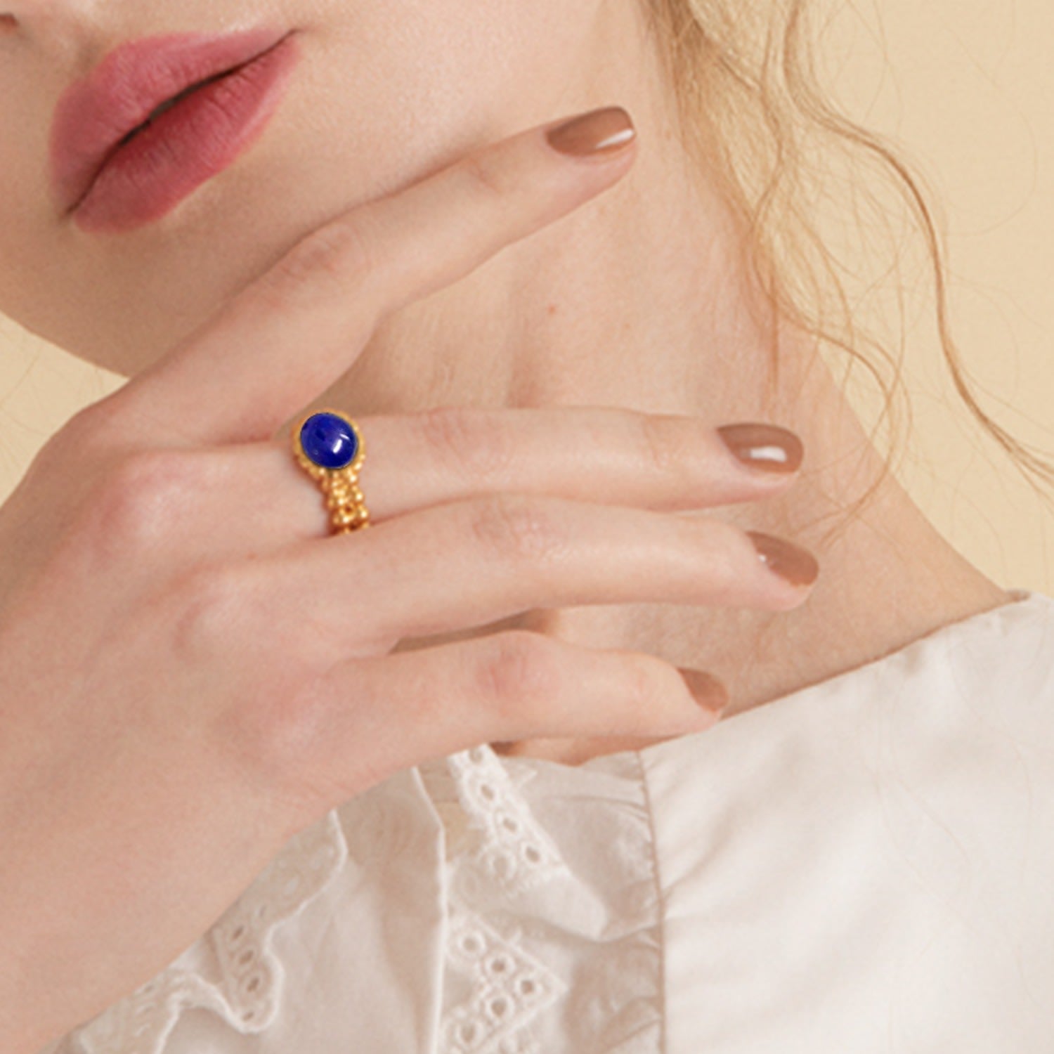 Lapis Beady Band Ring