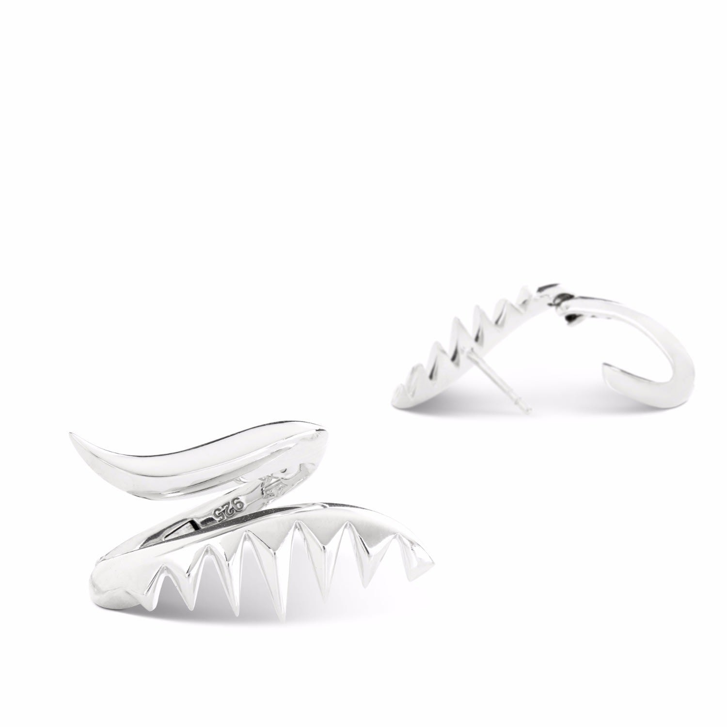 Serpent Earrings Silver