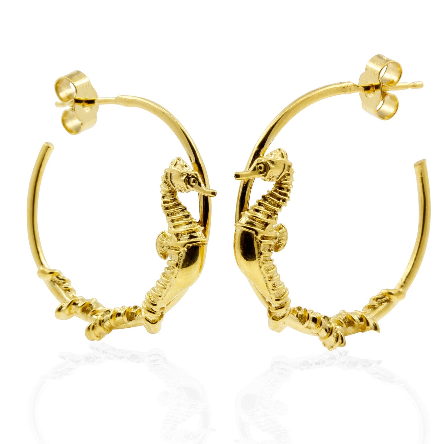 Seahorse Hoop Earrings – Gold
