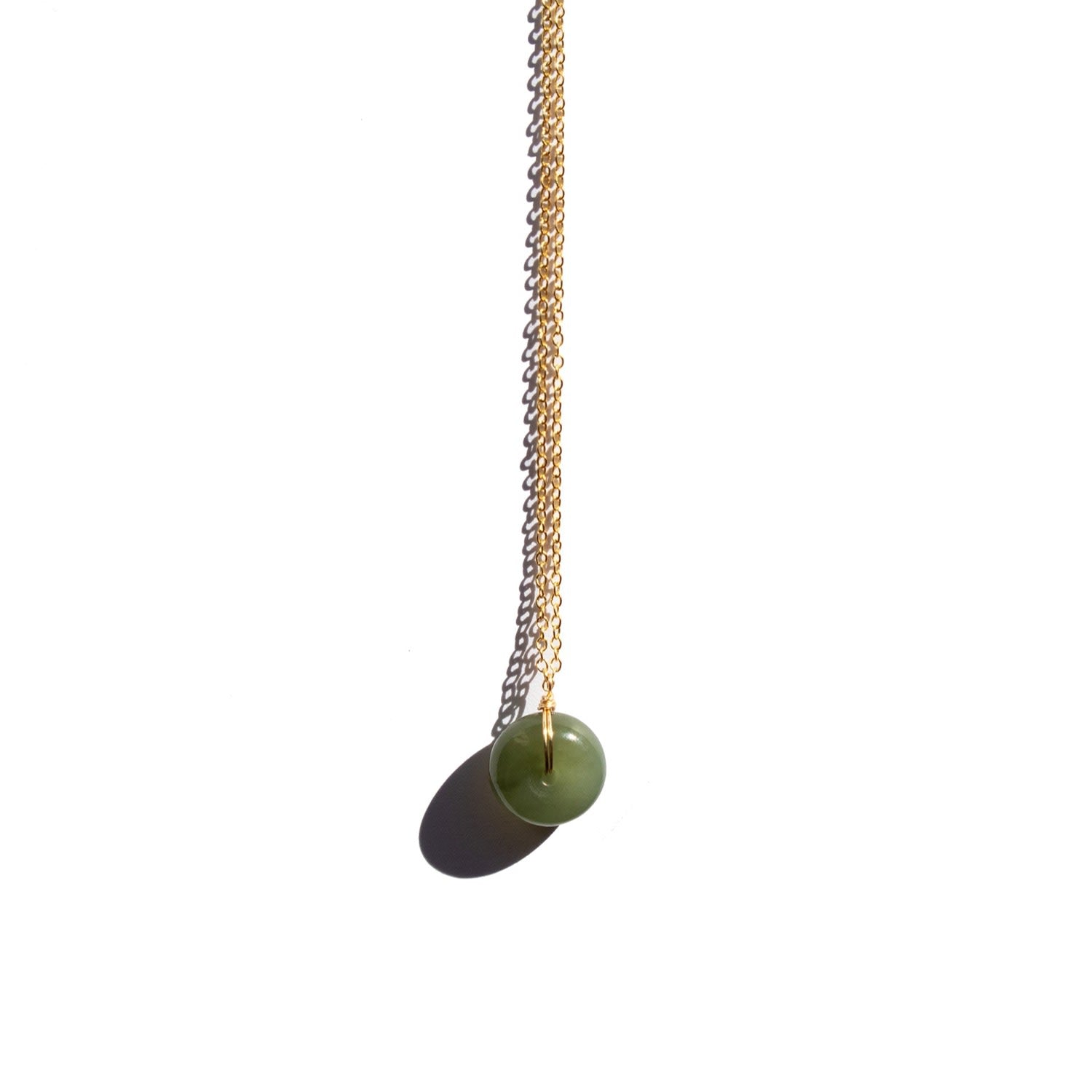 Coin Green Jade Hollow Necklace