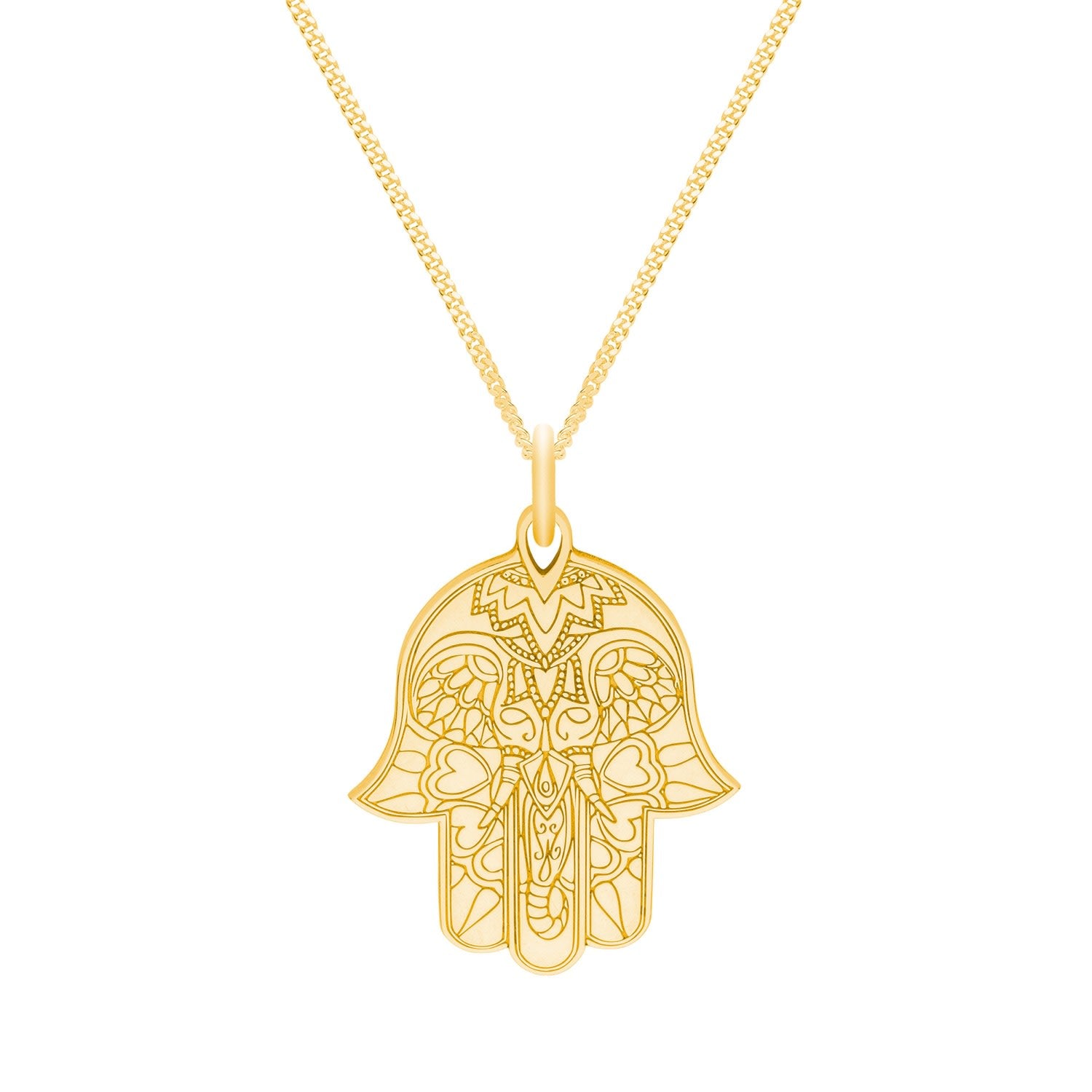 Small Gold Hamsa Hand Pendant Necklace