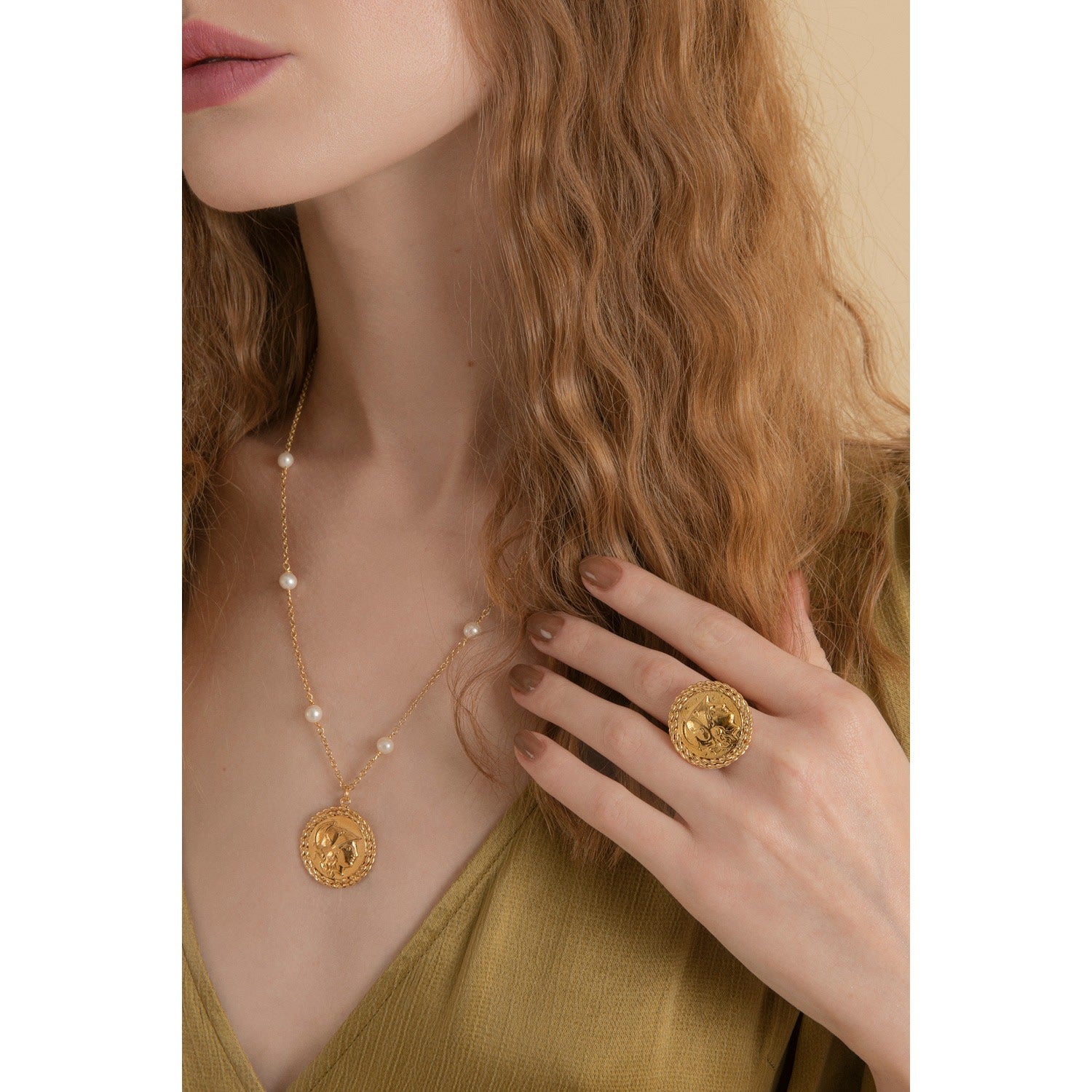 Athena Gold-Plated Treccia Ring