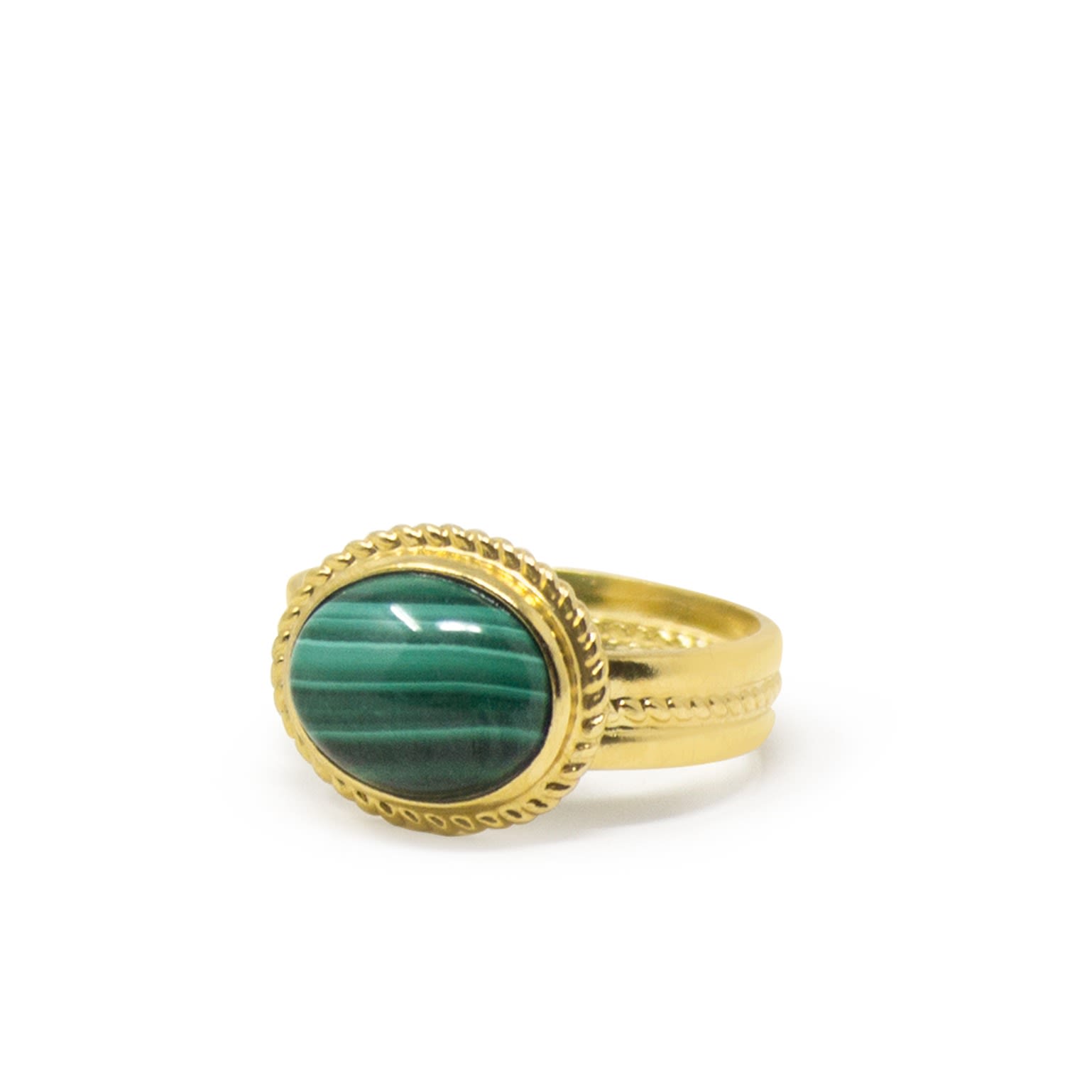 Fascetta Gold-Plated Malachite Ring