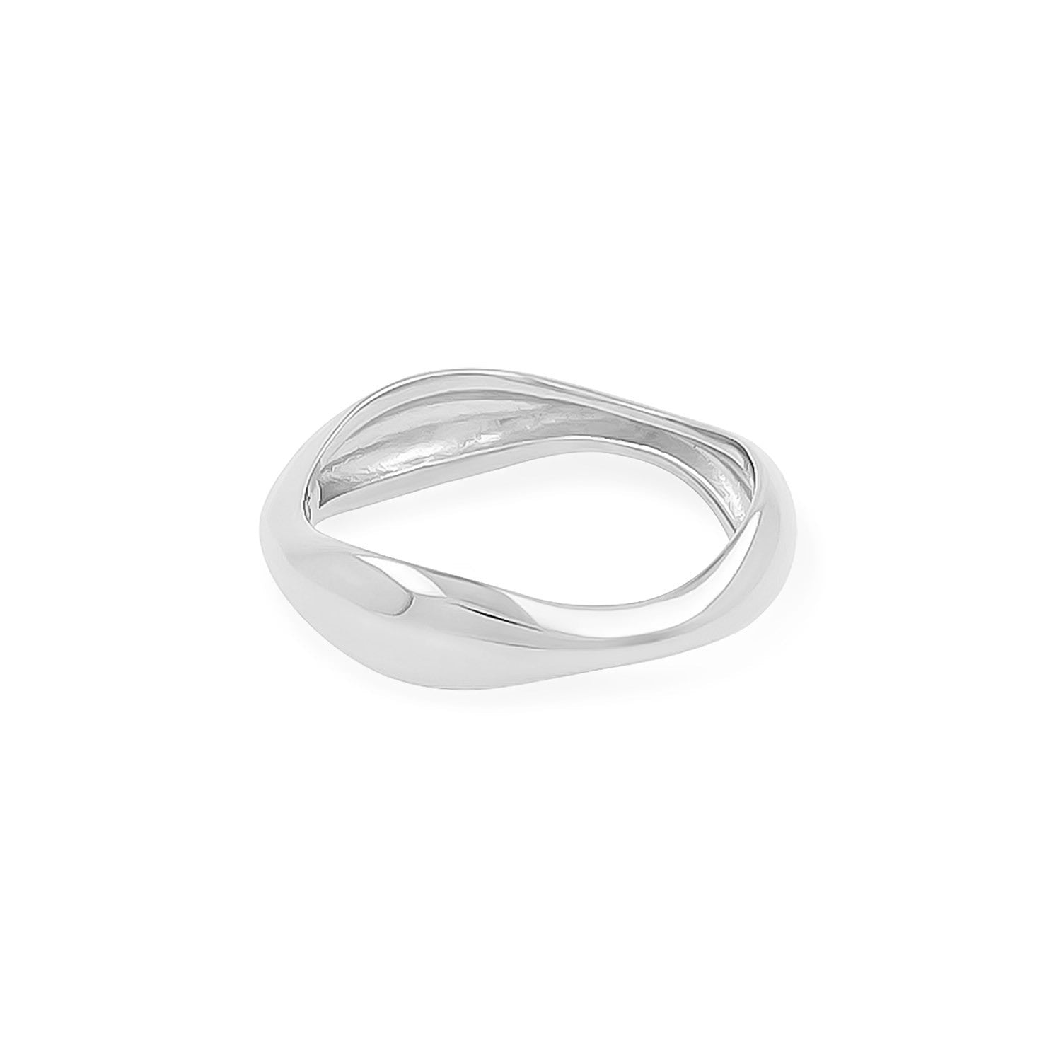 Silver Symmetry Stackable Wave Ring
