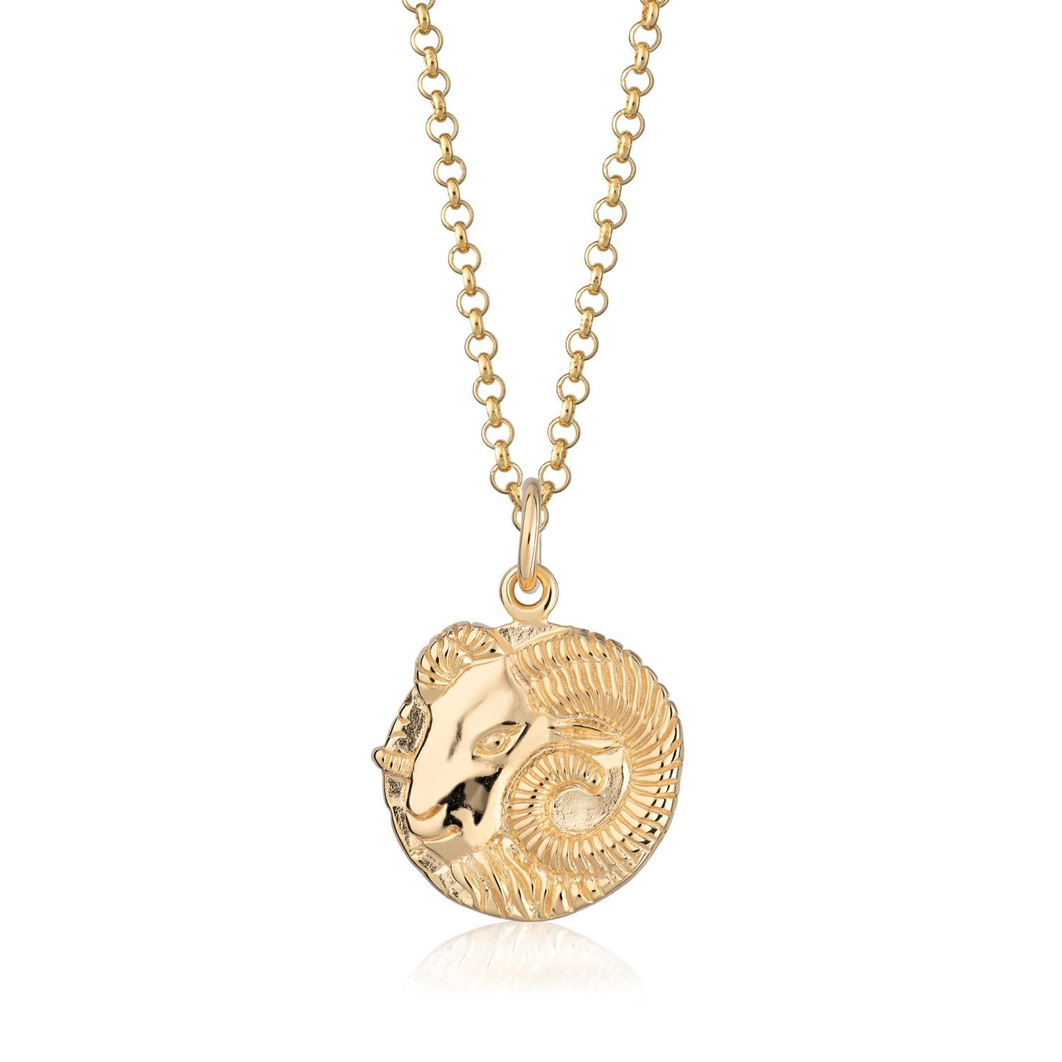 Gold Aries Zodiac Charm Necklace