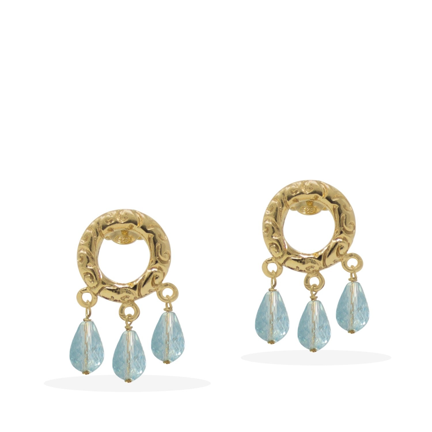 Liberty Gold Vermeil Blue Topaz Stud Earrings