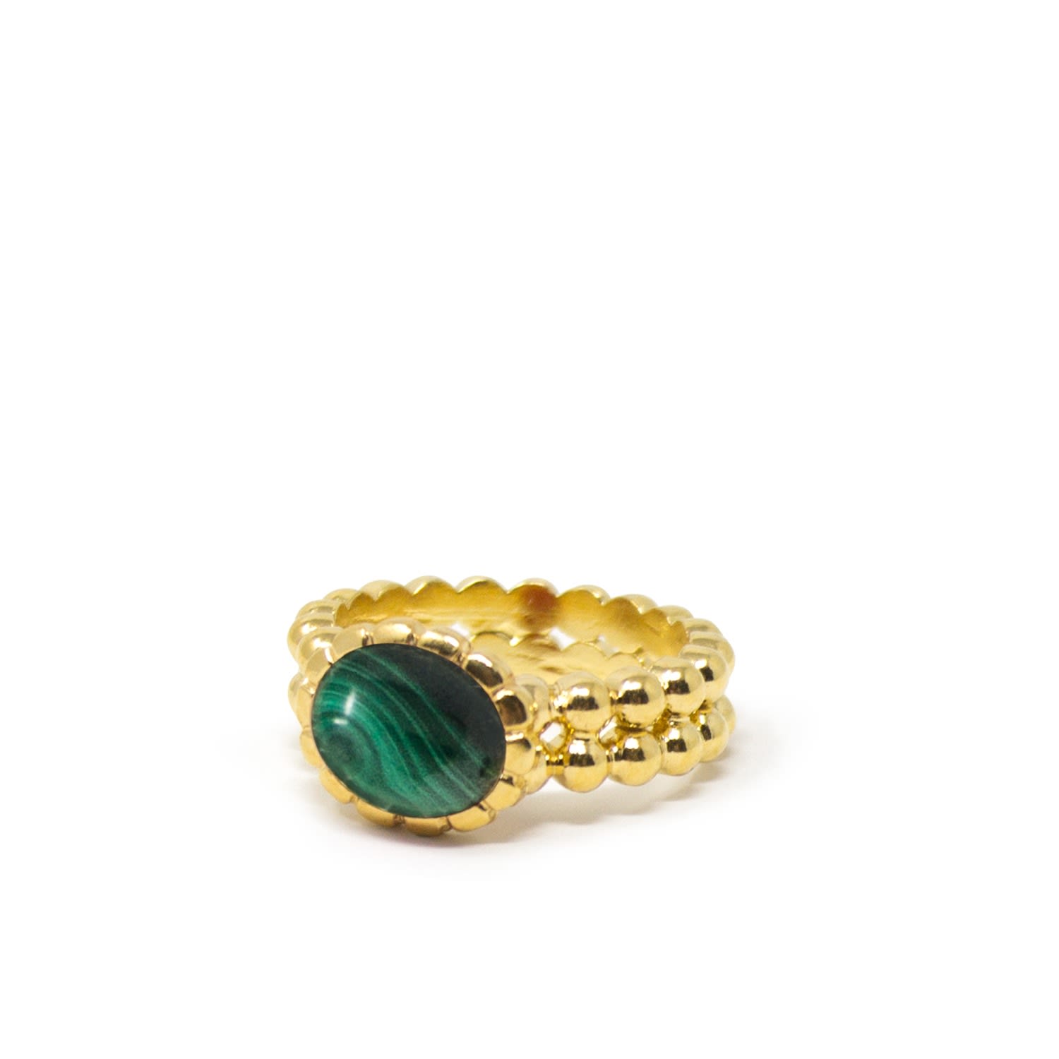 Malachite Beady Band Ring
