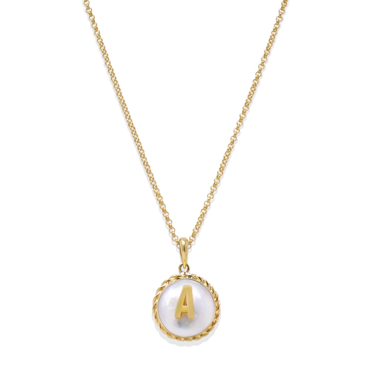 Moonglow Gold-Plated Initial Pearl Necklace