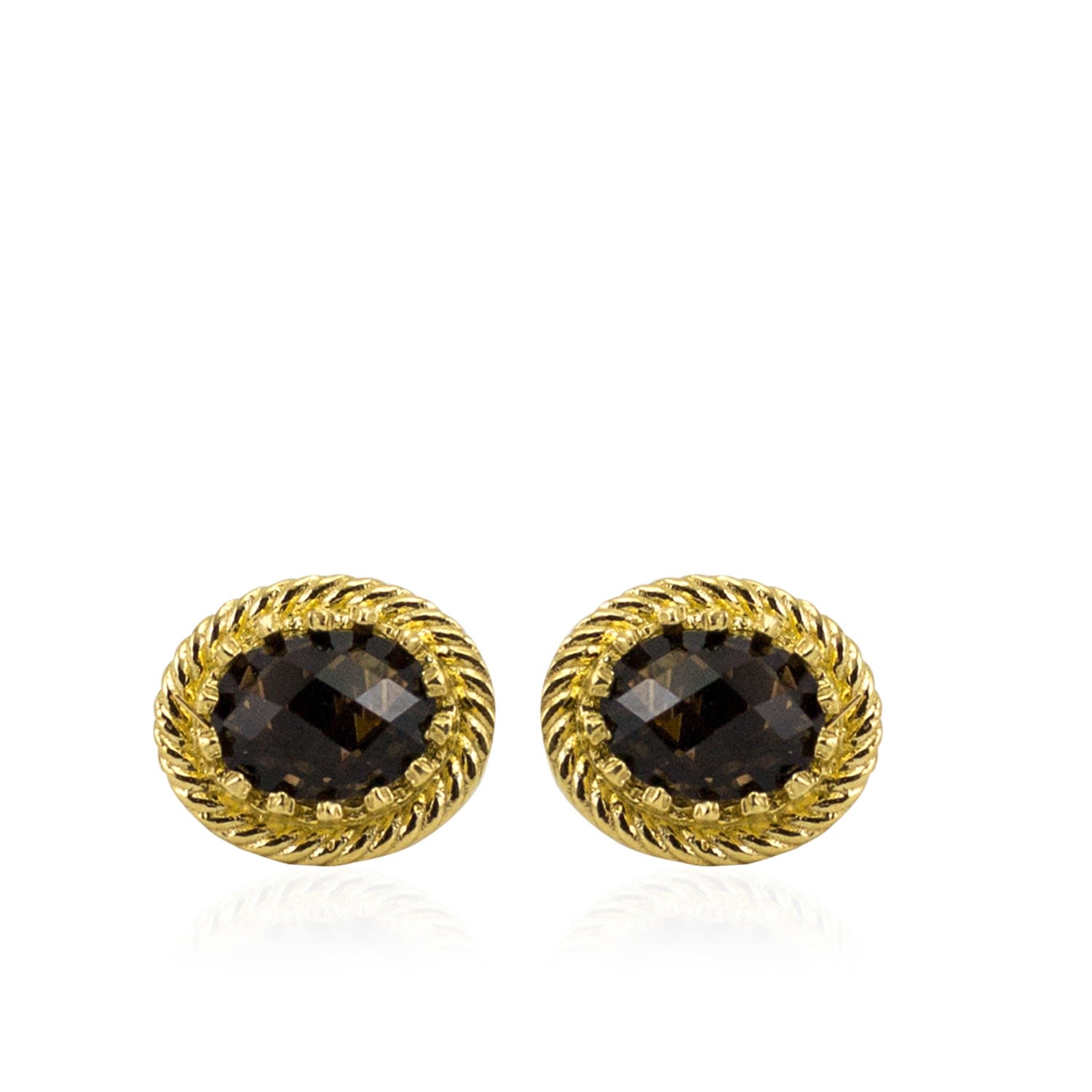 Luccichio Smoky Quartz Stud Earrings