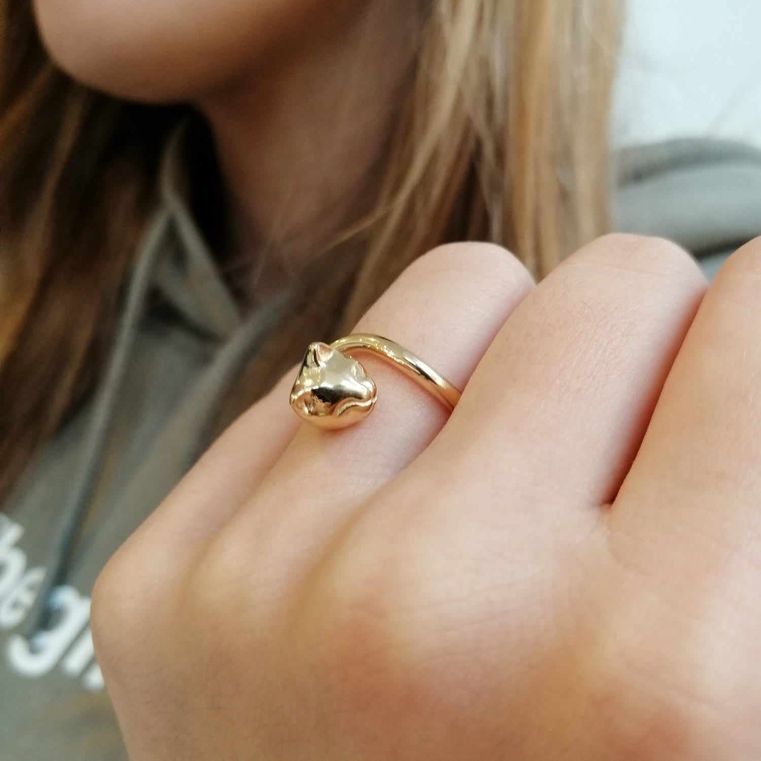 Gold Plated Cat Ring