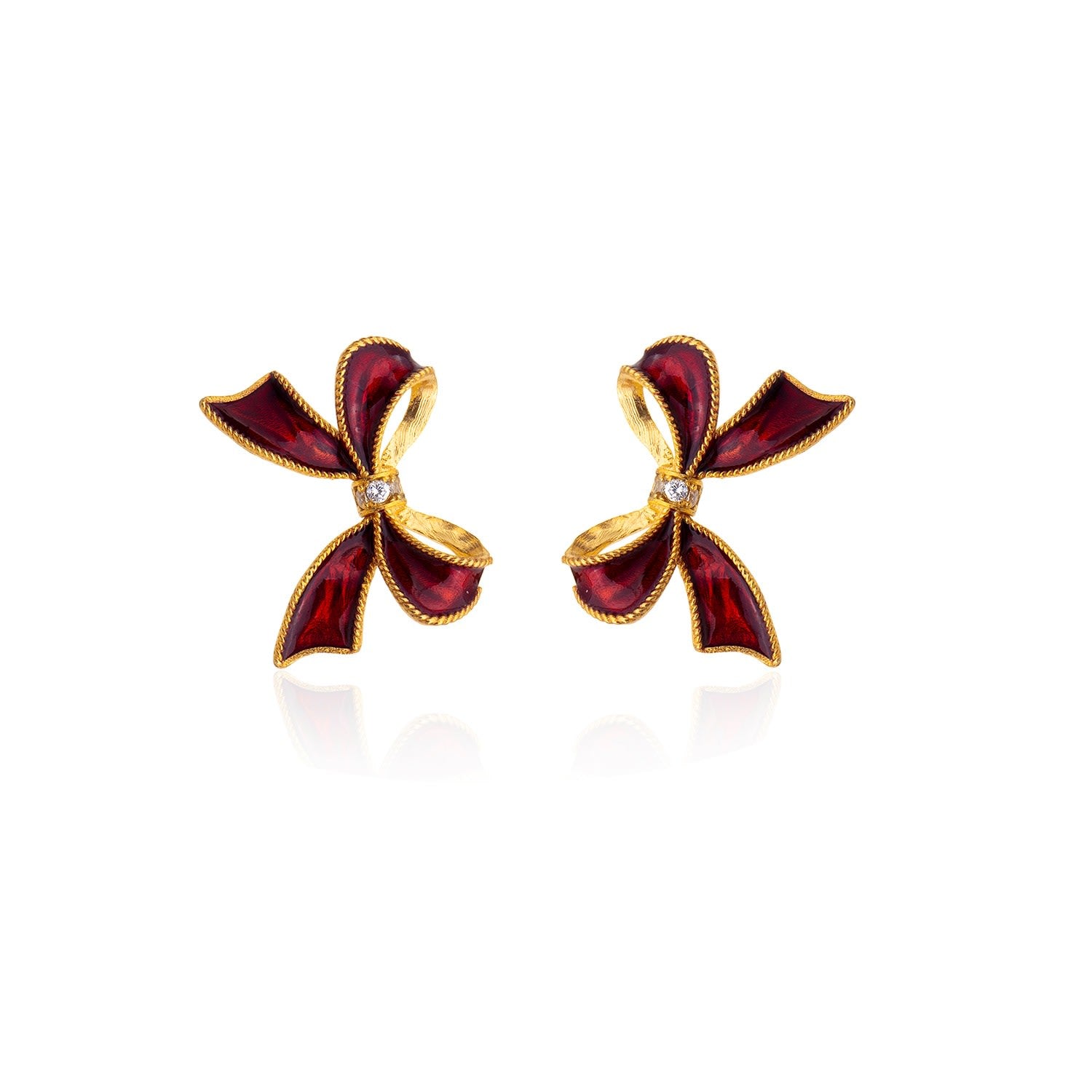 Red Bow Earrings