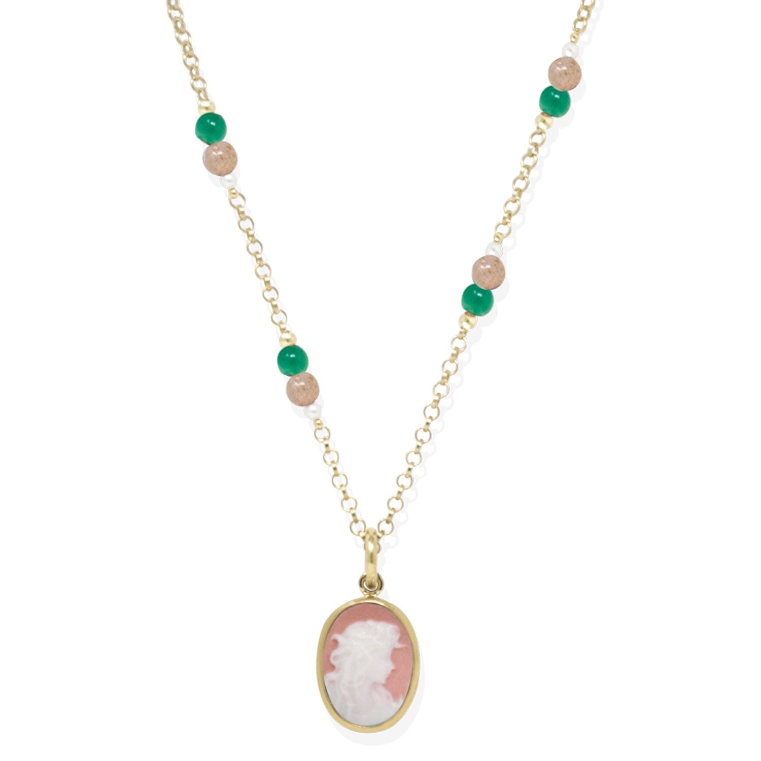 Little Lovelies Gold-Plated Pink Cameo Necklace
