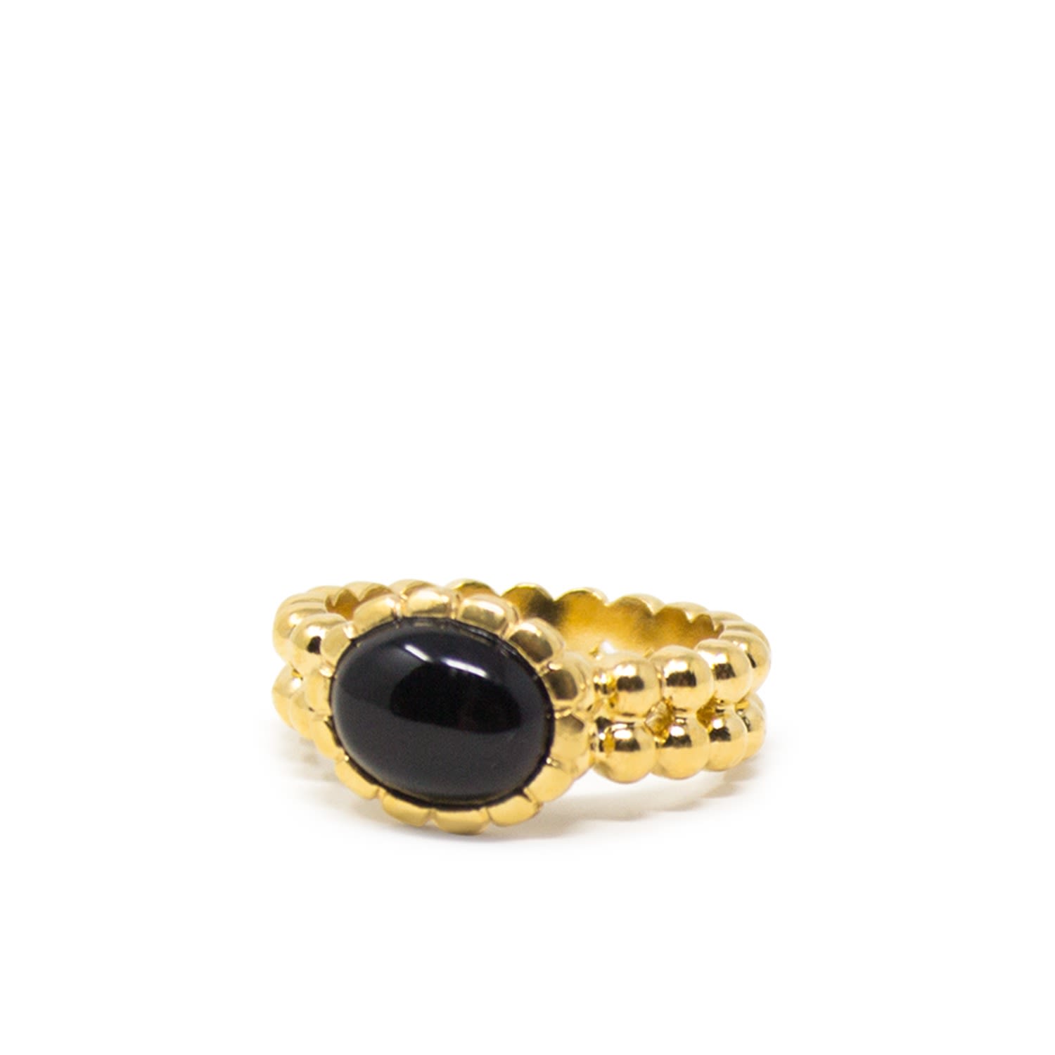 Onyx Beady Band Ring