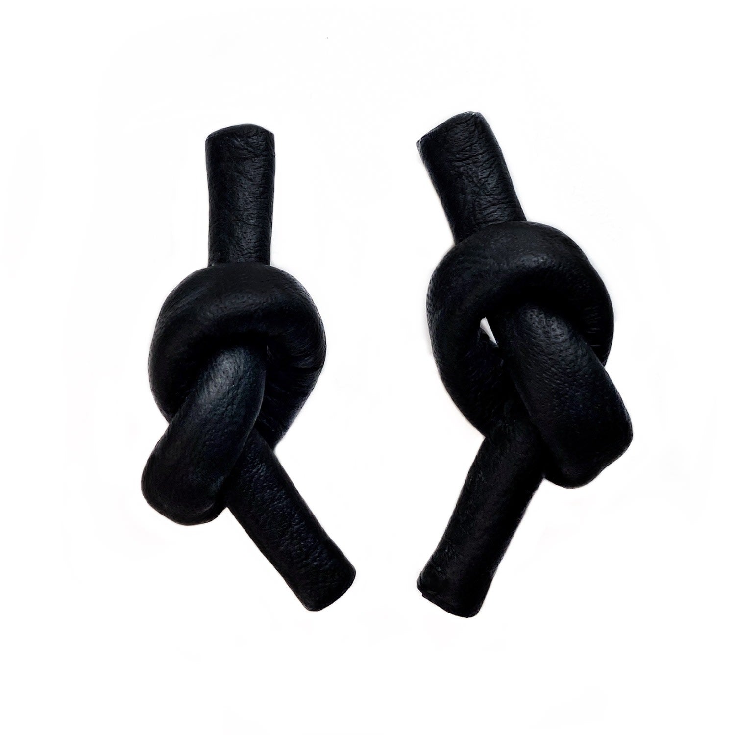 Black Knot Leather Earrings
